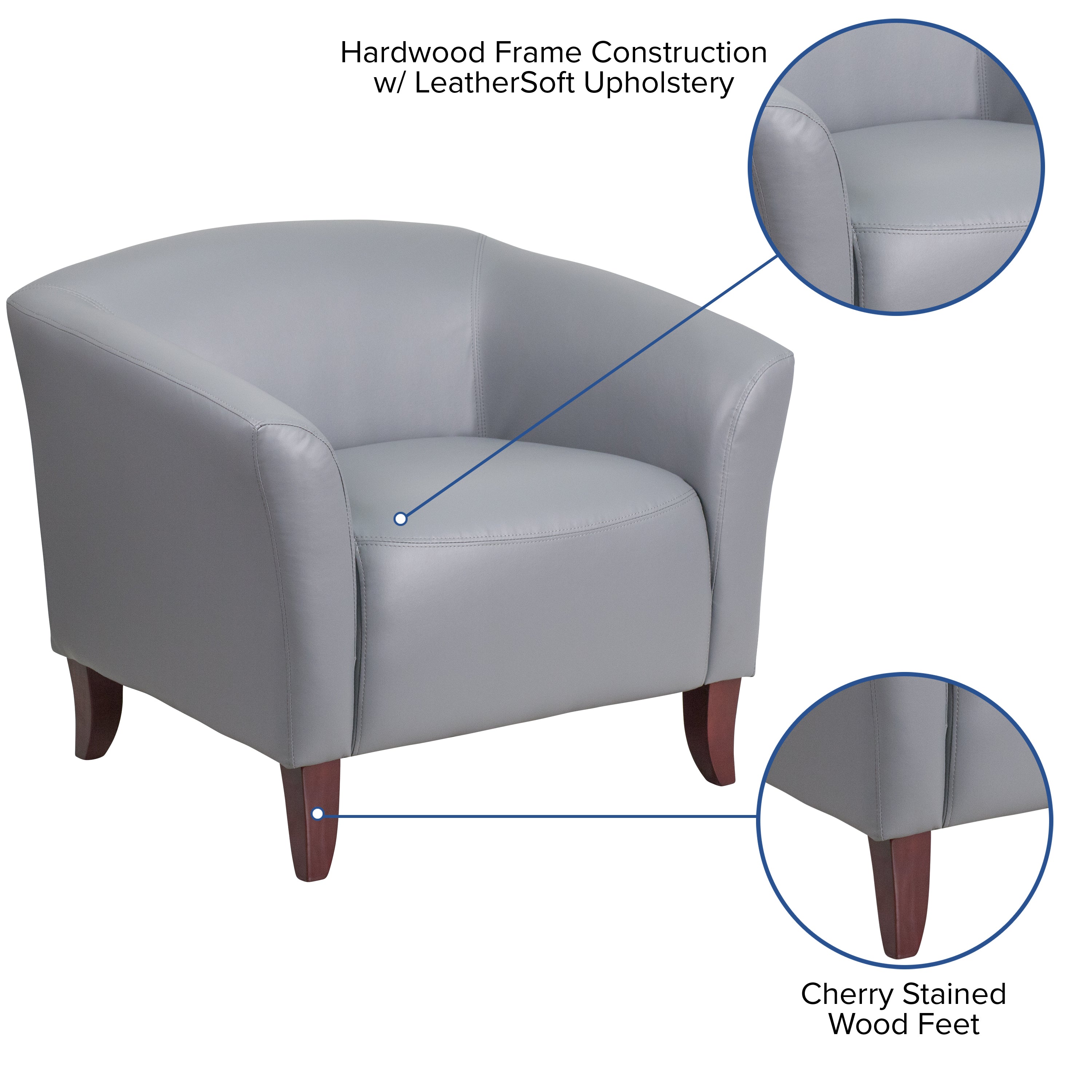 HERCULES Imperial Series Gray LeatherSoft Chair