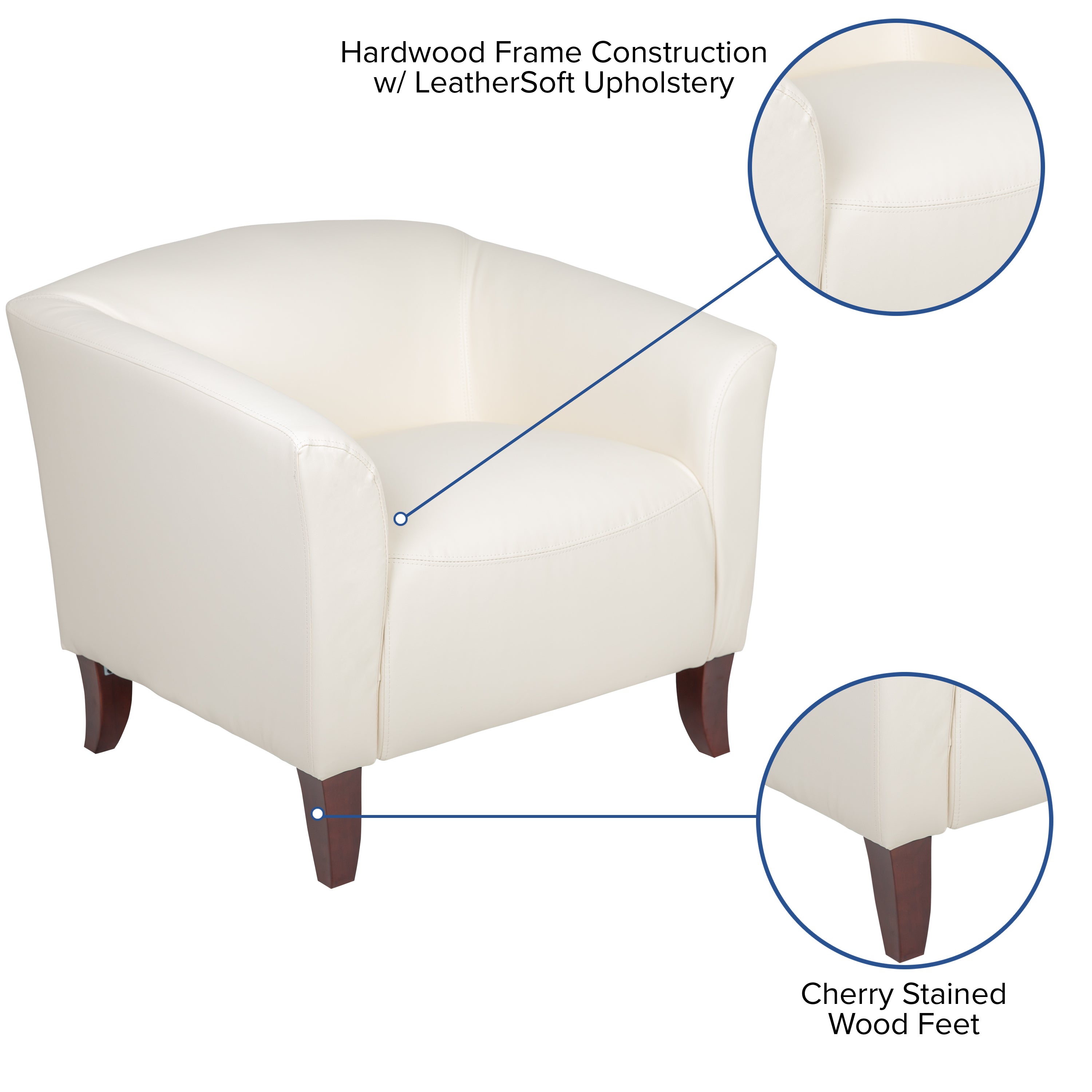 HERCULES Imperial Series Ivory LeatherSoft Chair