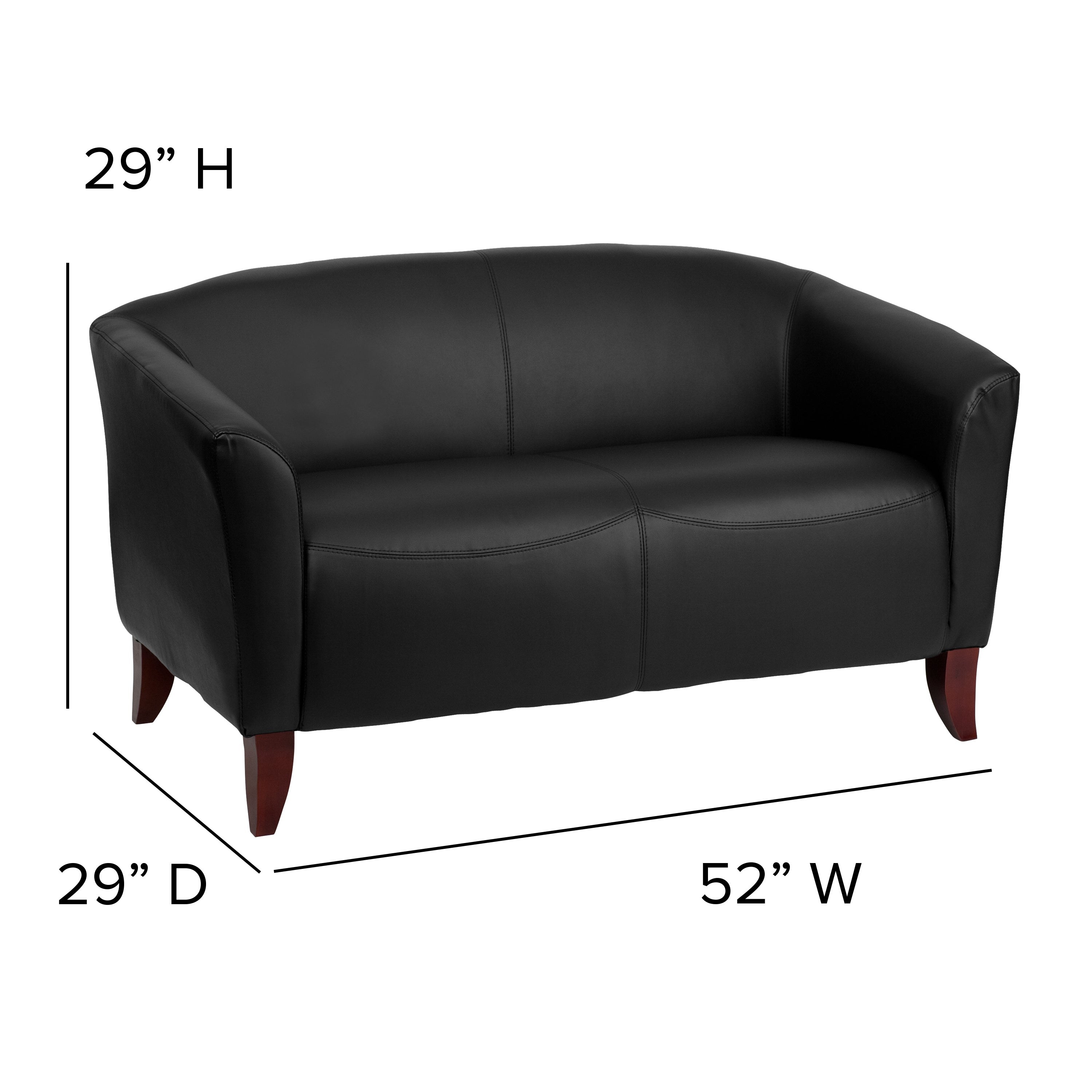 HERCULES Imperial Series Black LeatherSoft Loveseat