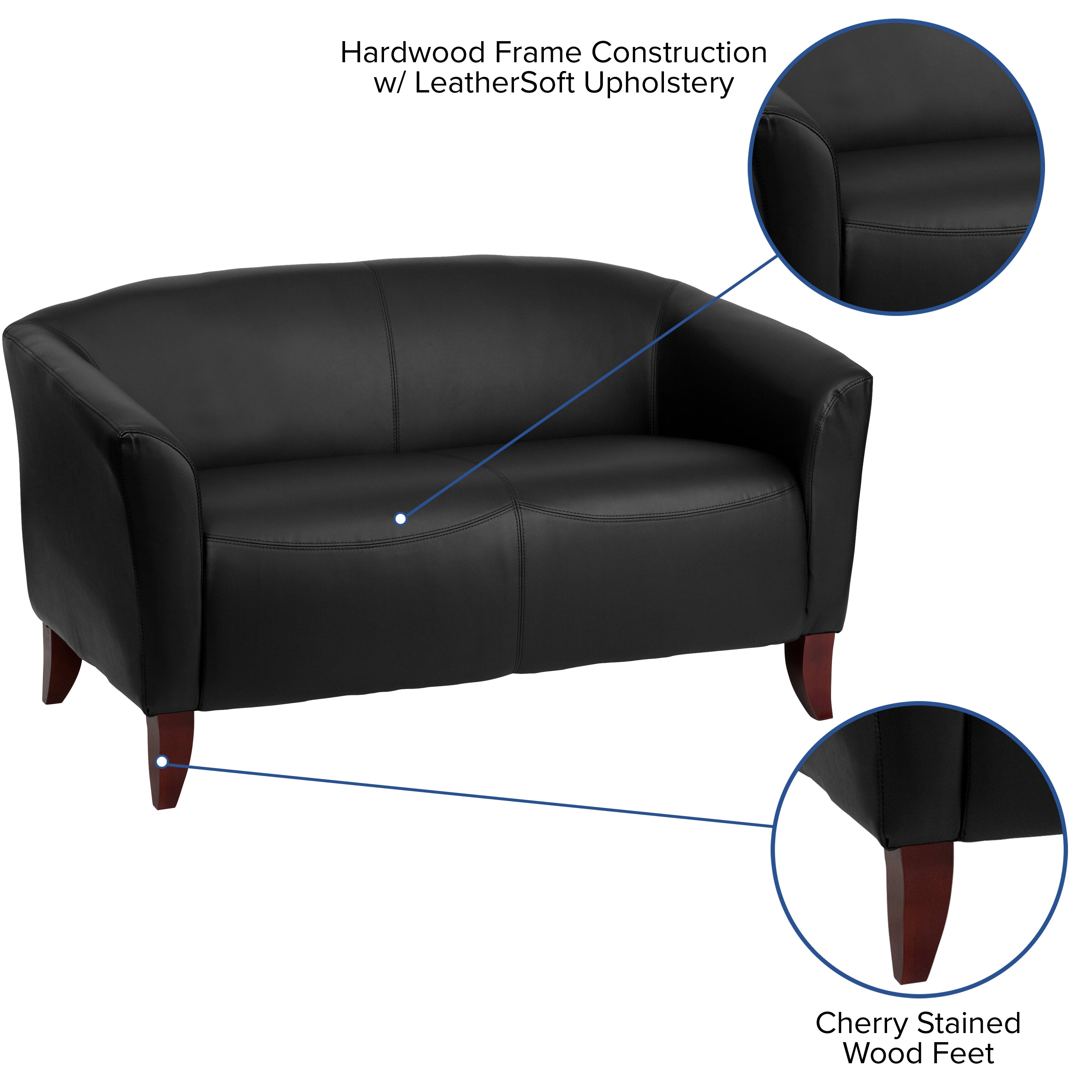 HERCULES Imperial Series Black LeatherSoft Loveseat