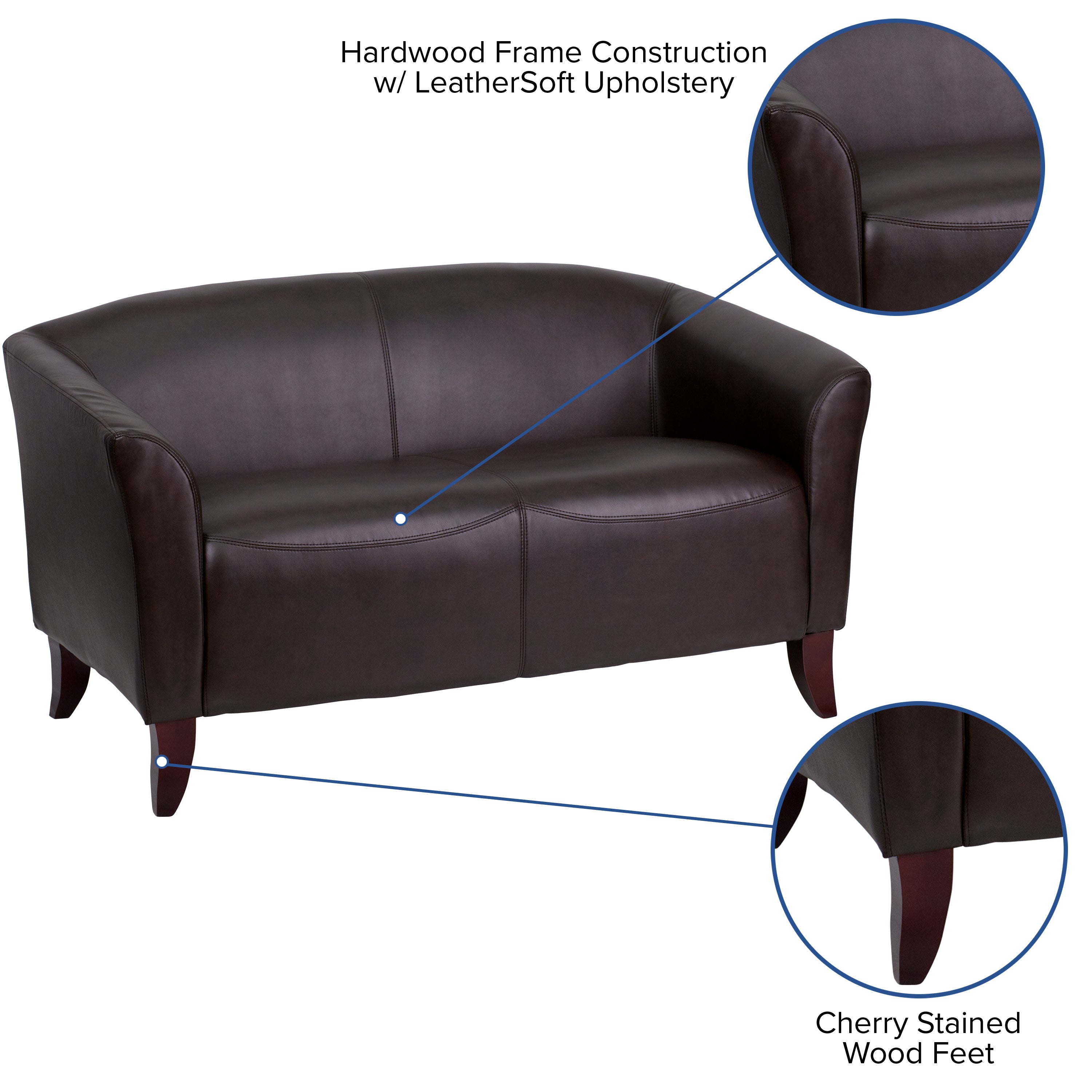 HERCULES Imperial Series Brown LeatherSoft Loveseat