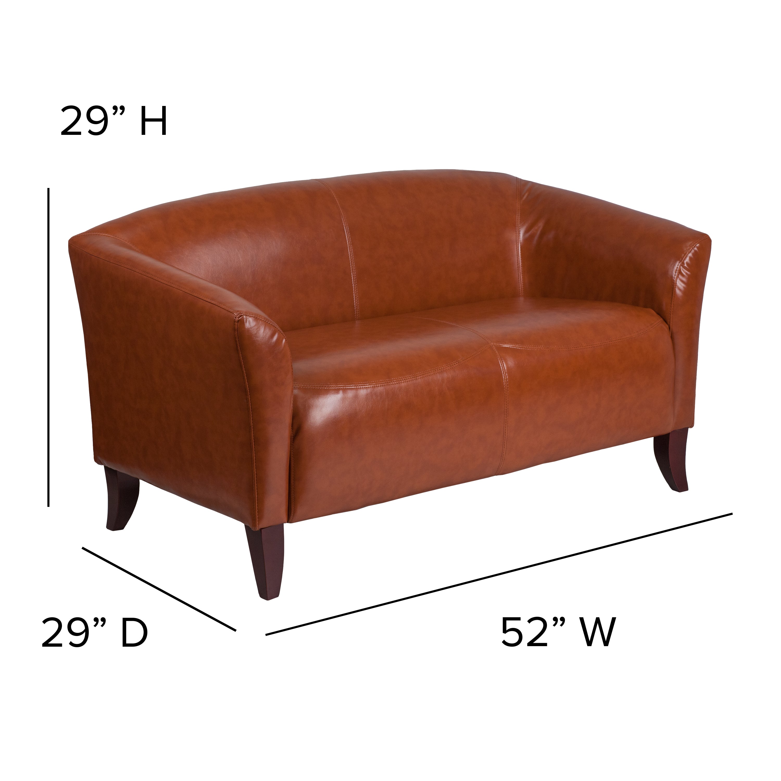 HERCULES Imperial Series Cognac LeatherSoft Loveseat