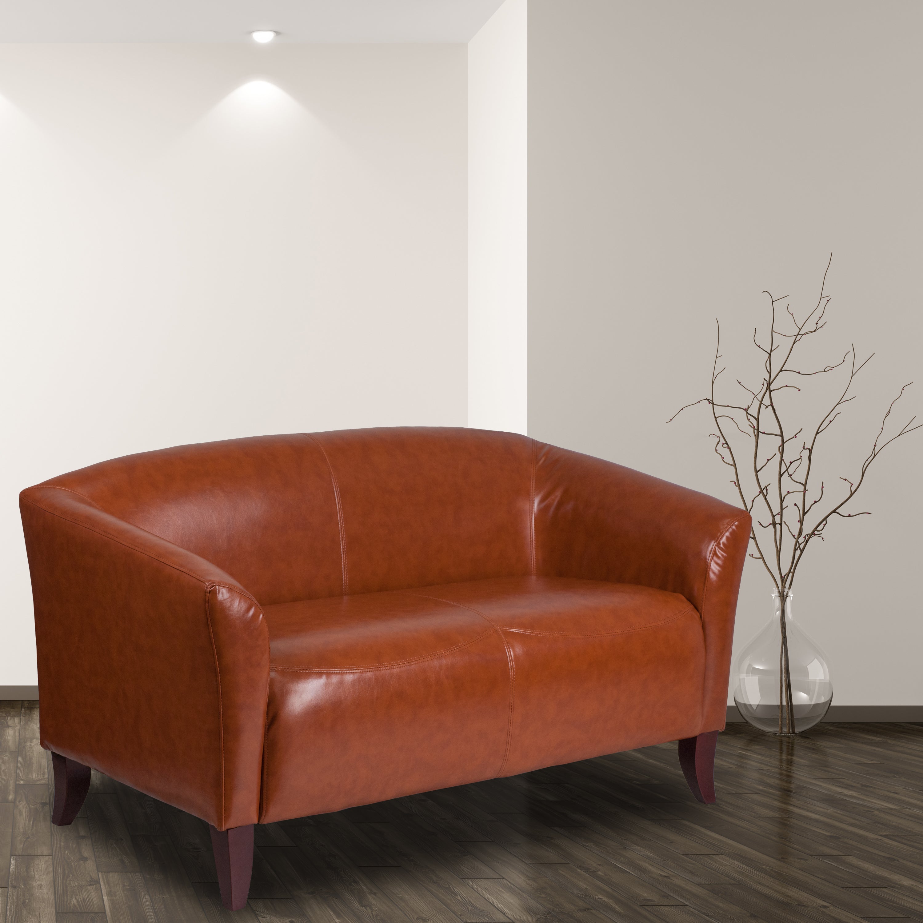 HERCULES Imperial Series Cognac LeatherSoft Loveseat