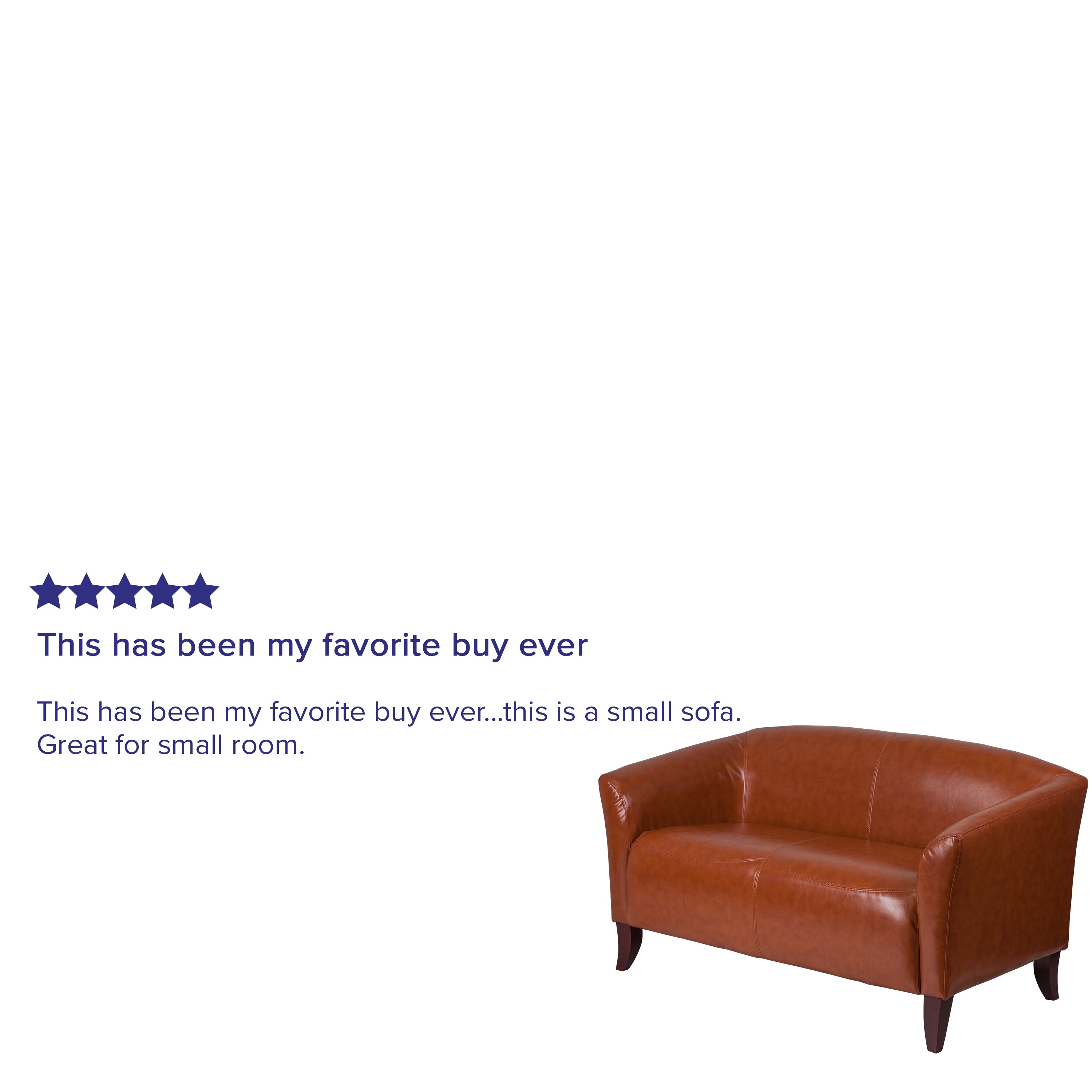 HERCULES Imperial Series Cognac LeatherSoft Loveseat
