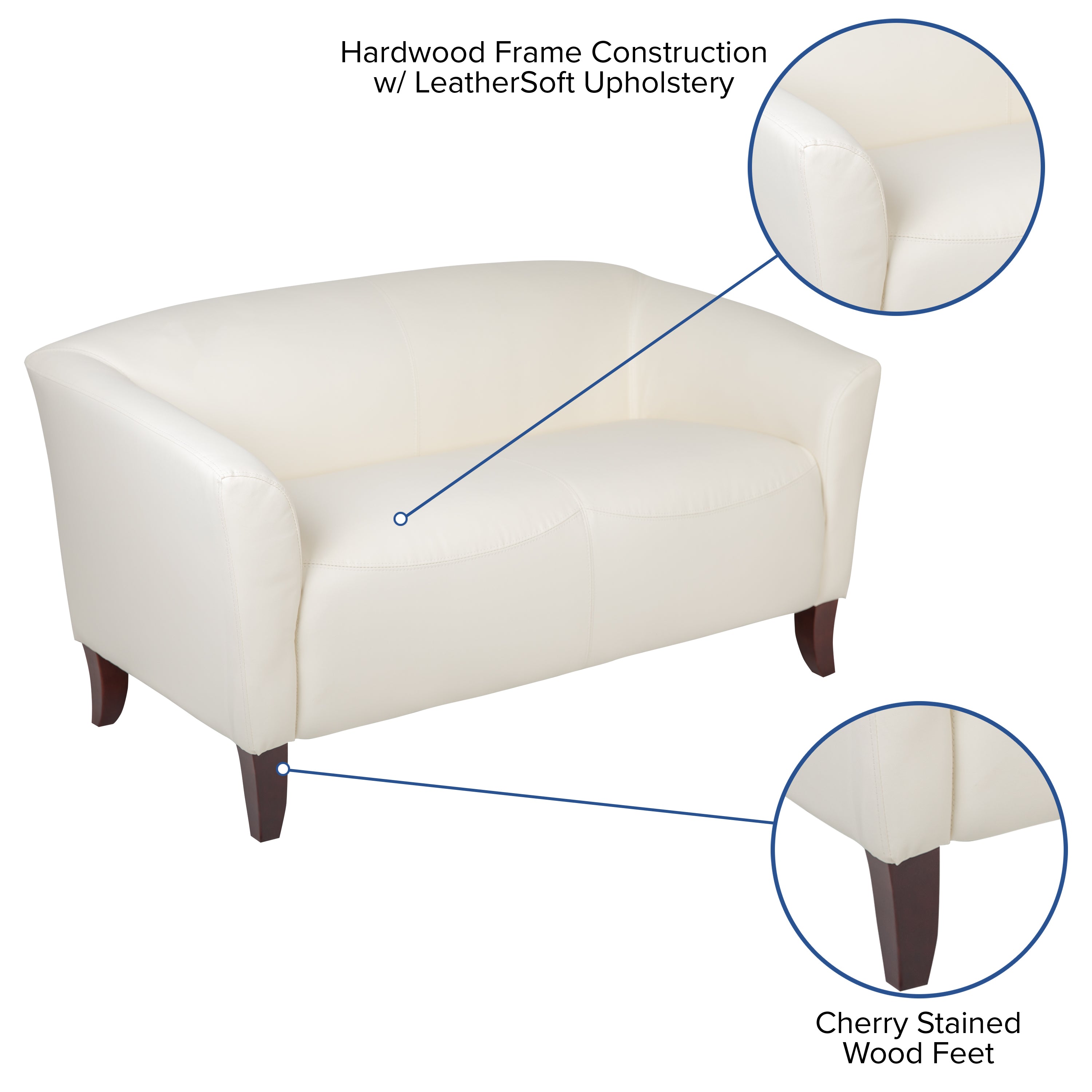 HERCULES Imperial Series Ivory LeatherSoft Loveseat