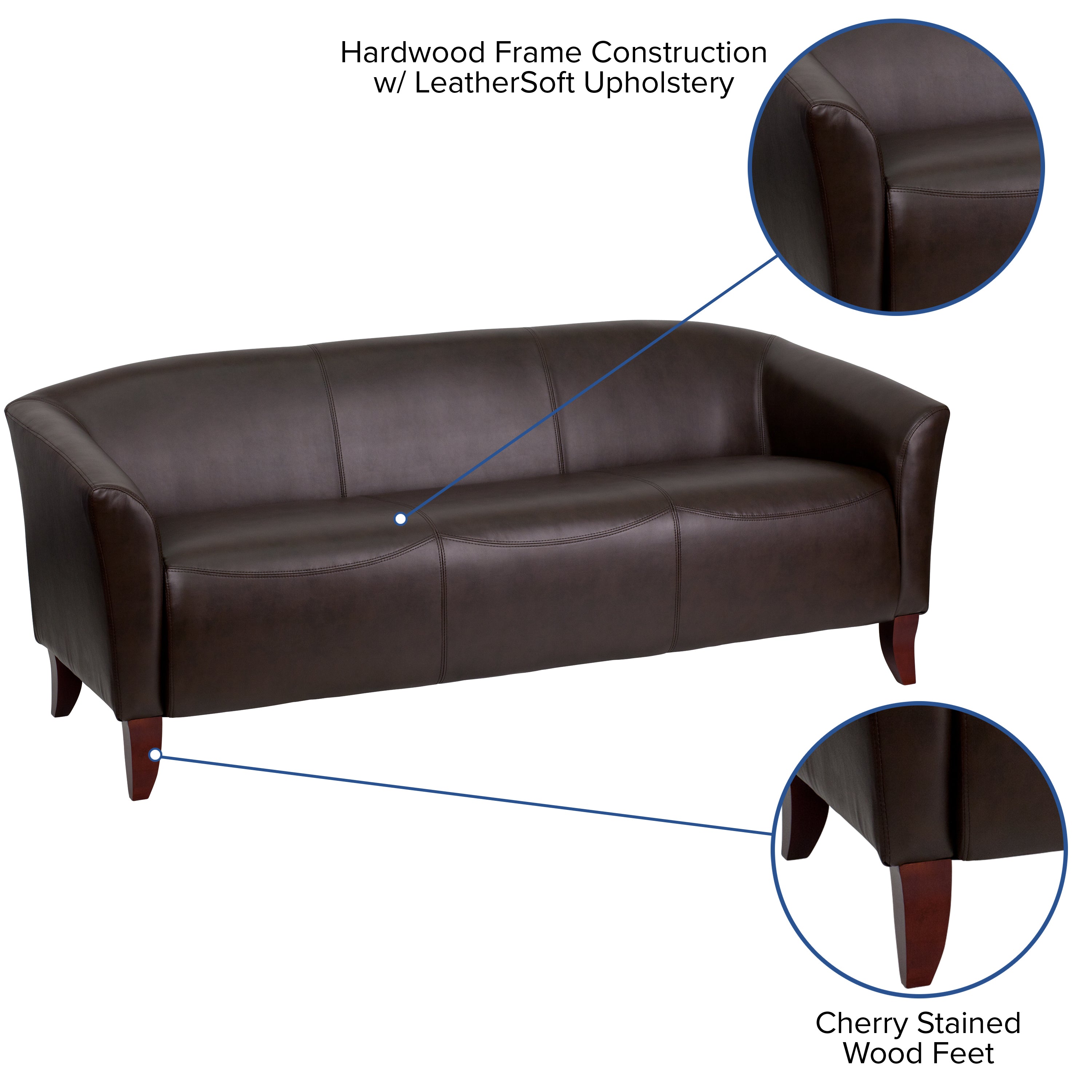 HERCULES Imperial Series Brown LeatherSoft Sofa