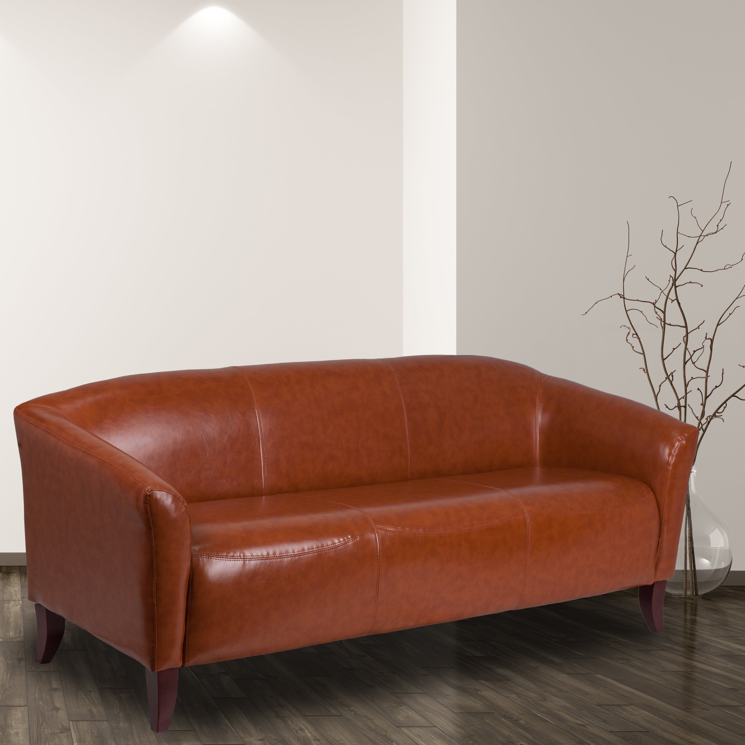 HERCULES Imperial Series Cognac LeatherSoft Sofa