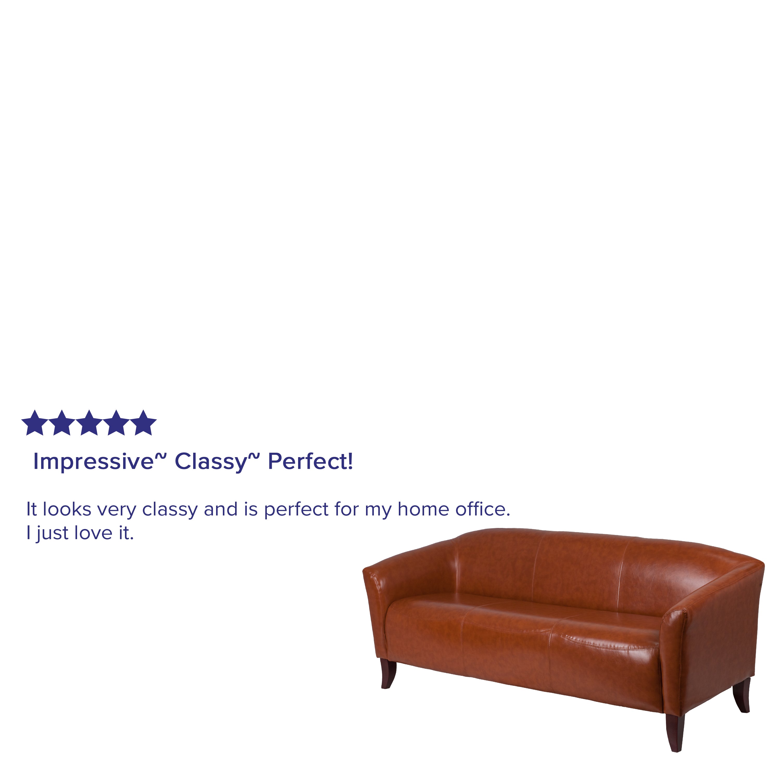 HERCULES Imperial Series Cognac LeatherSoft Sofa