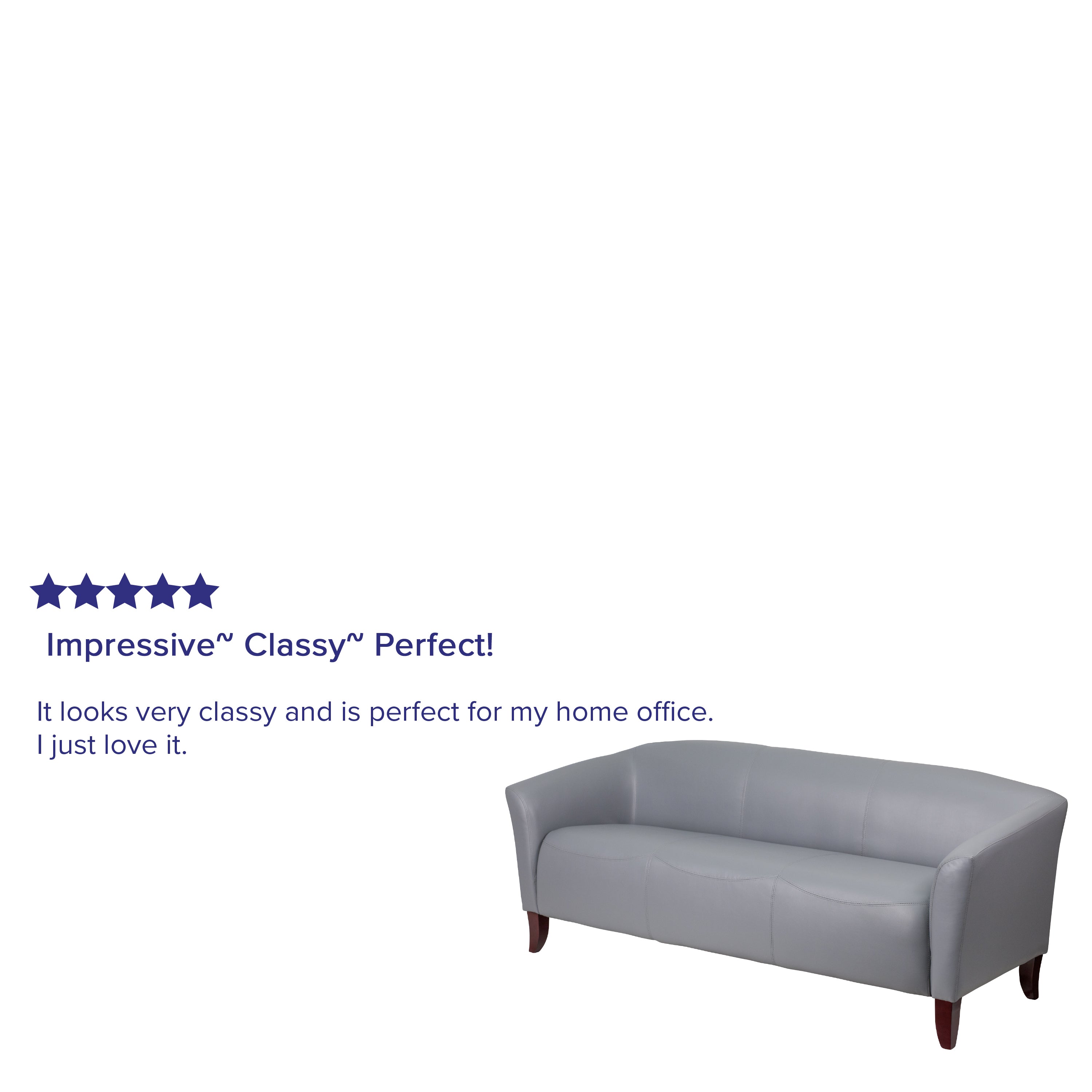 HERCULES Imperial Series Gray LeatherSoft Sofa