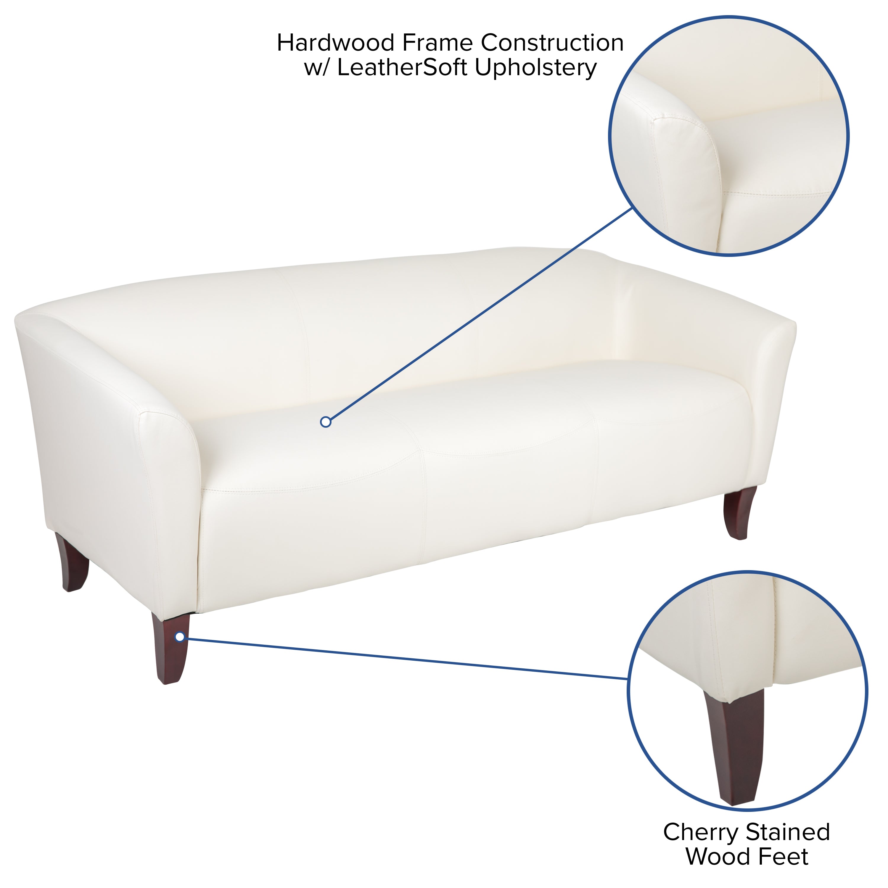 HERCULES Imperial Series Ivory LeatherSoft Sofa