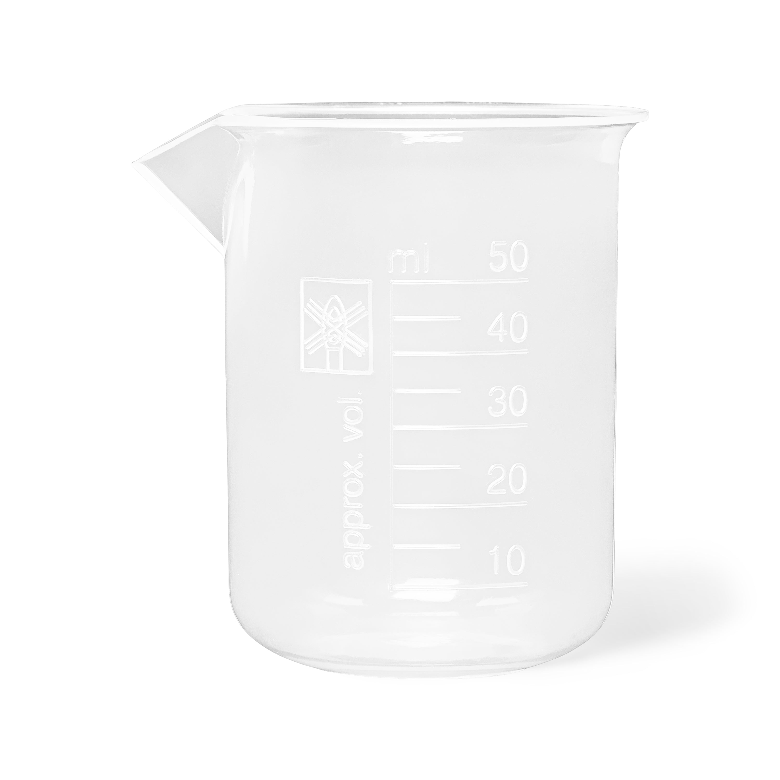 United Scientific® Beakers, New Style, PP, 50 mL, comes with 12