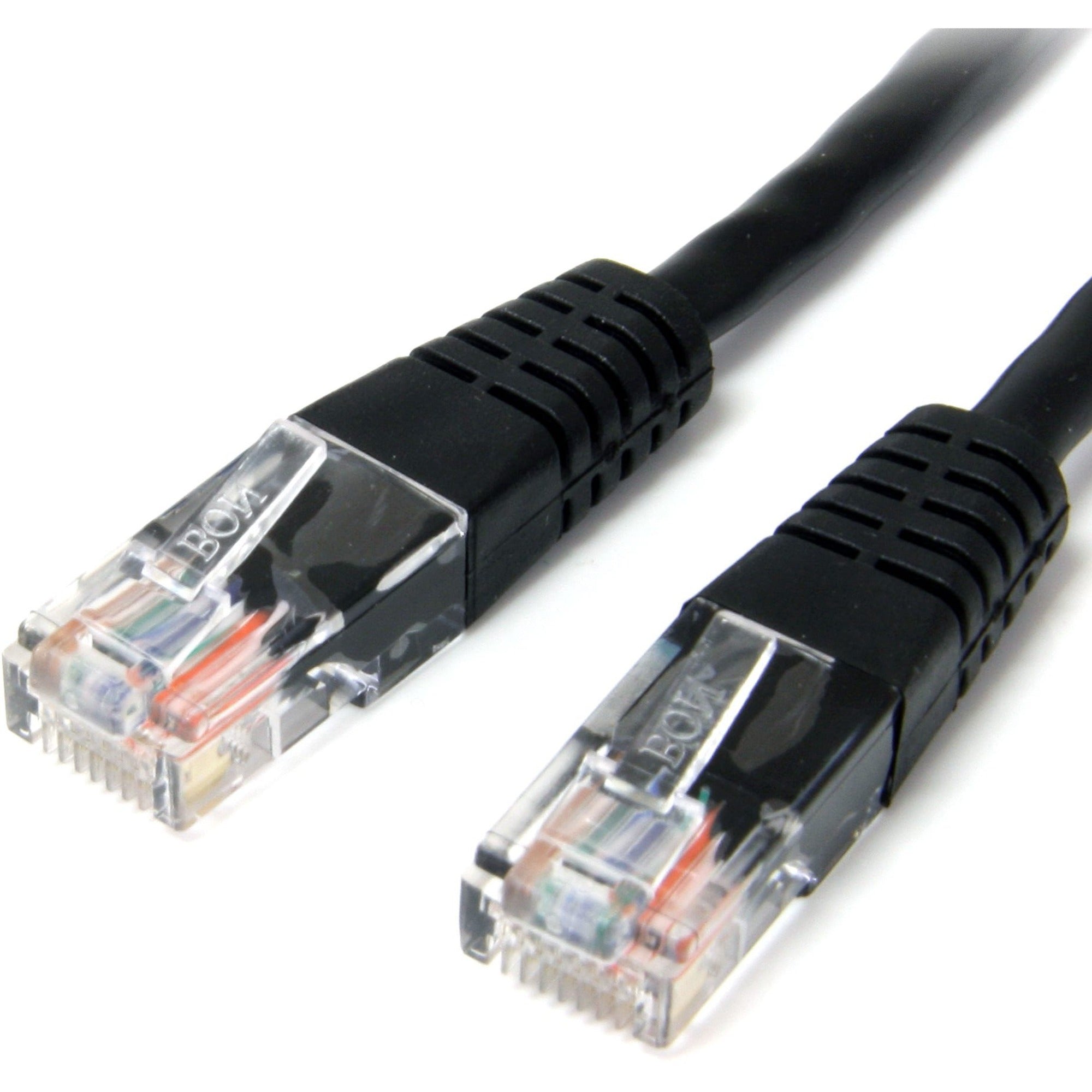 StarTech.com Cat. 5E UTP Patch Cable, 3 ft, RJ-45 Male/Male, 24 AWG, Gold Plated Contacts, Black, 1 Each