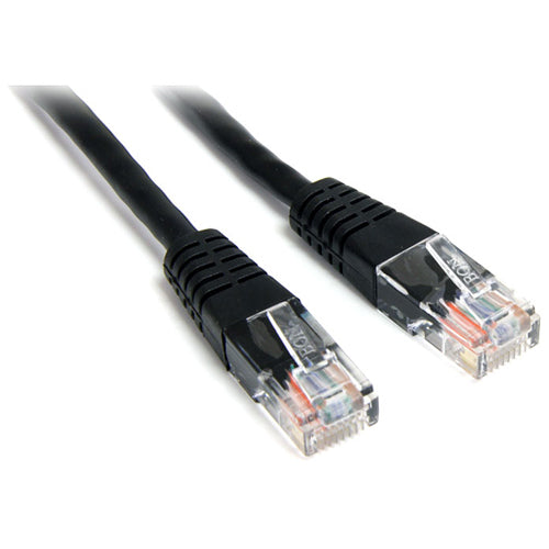 StarTech.com Cat. 5E UTP Patch Cable - 1 ft Category 5e Network Cable - First End: 1 x RJ-45 - Male - Second End: 1 x RJ-45 - Male - Patch Cable - Black - 1 Each
