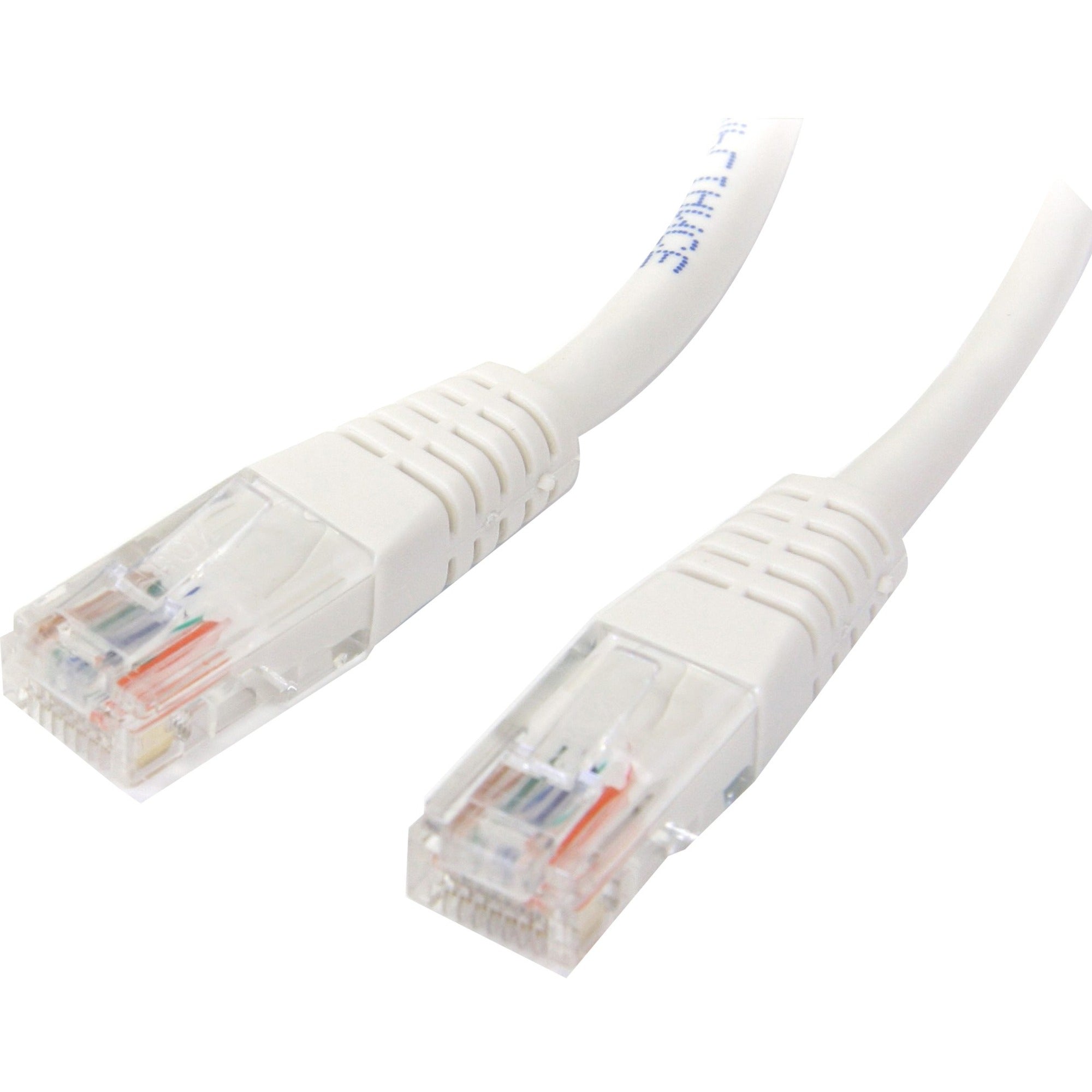 Cat. 5E UTP Patch Cable, 3 ft, RJ-45 Male/Male, 24 AWG, Gold Plated Contacts, White, 1 Each