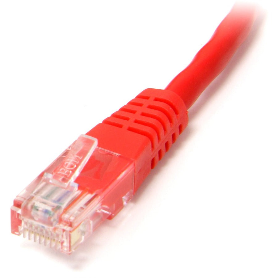Cat. 5E UTP Patch Cable, 15 ft, RJ-45 Male/Male, 24 AWG, Gold Plated Contacts, Red, 1 Each