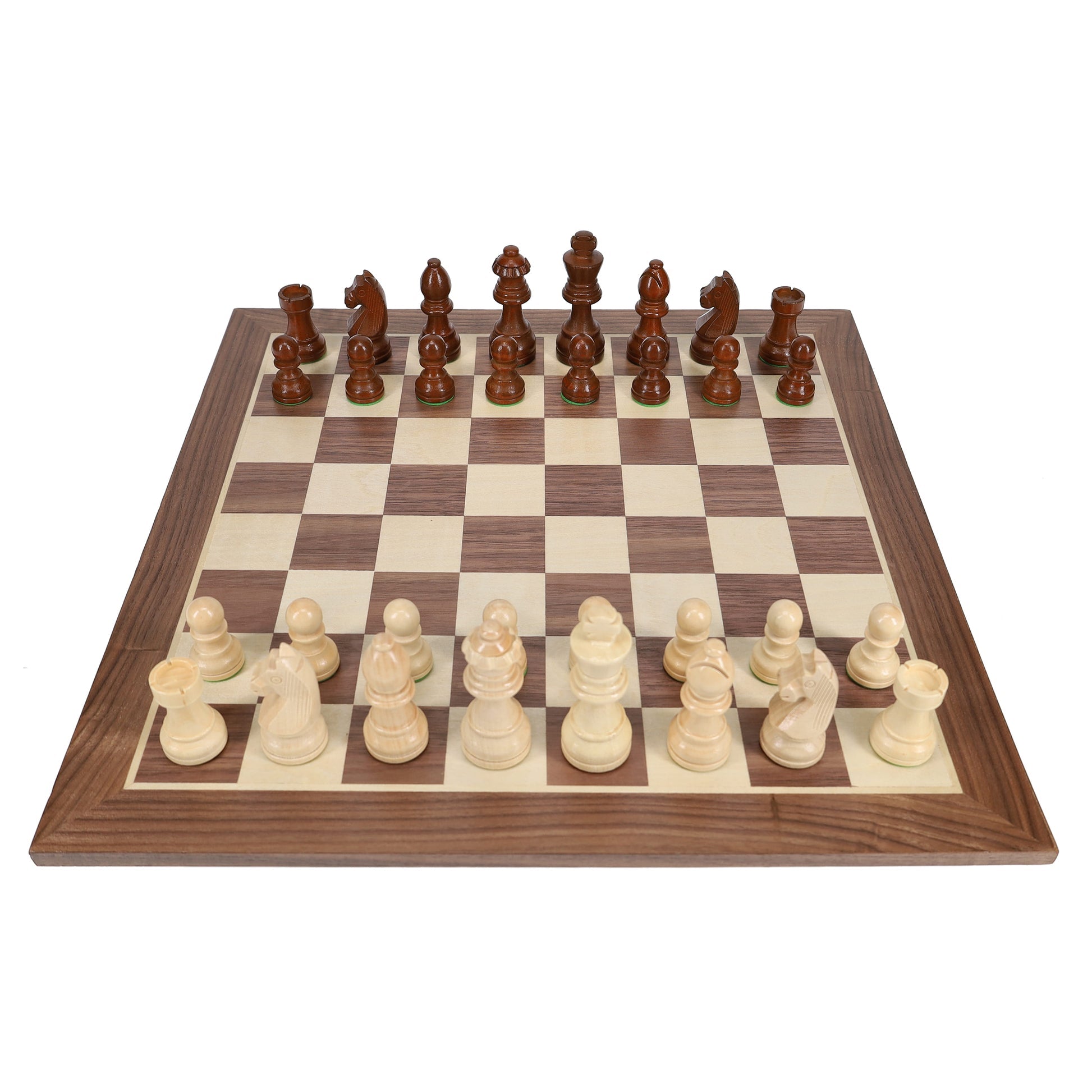 French Staunton Chess Set - Weighted Pieces & Walnut Wood Board 14.75 in.