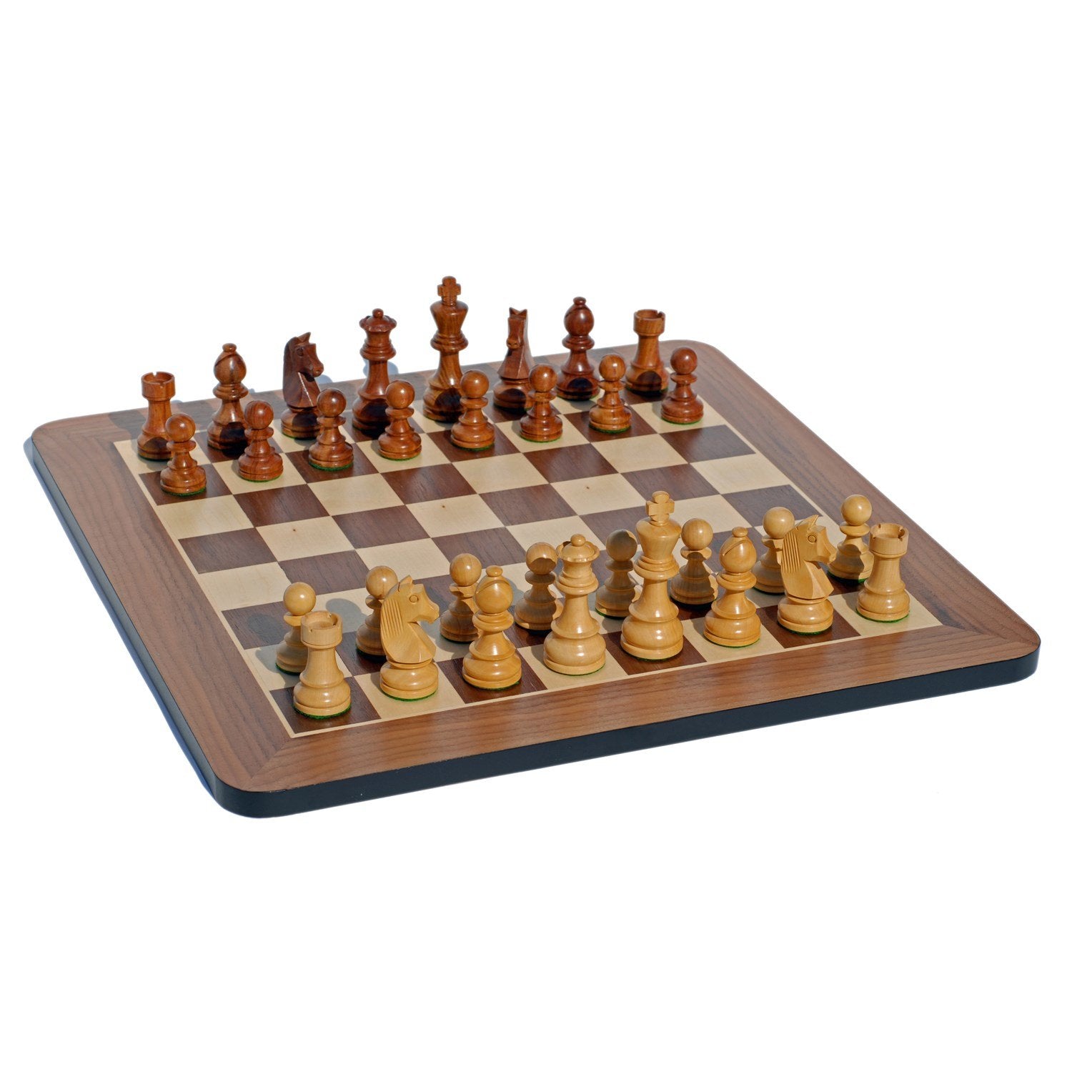 Grand Staunton Chess Set – Tournament Size Weighted Pieces & Walnut Board – 19 in