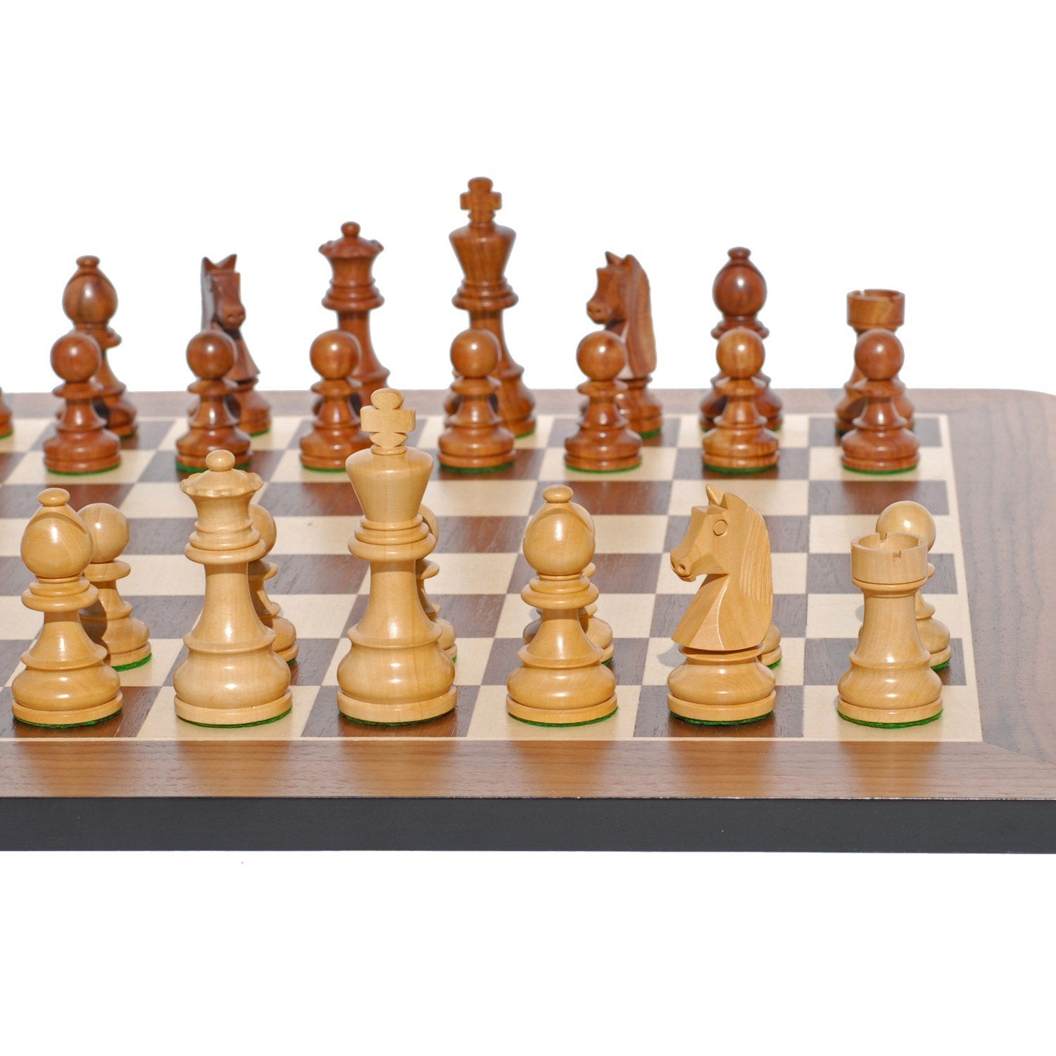 Grand Staunton Chess Set – Tournament Size Weighted Pieces & Walnut Board – 19 in