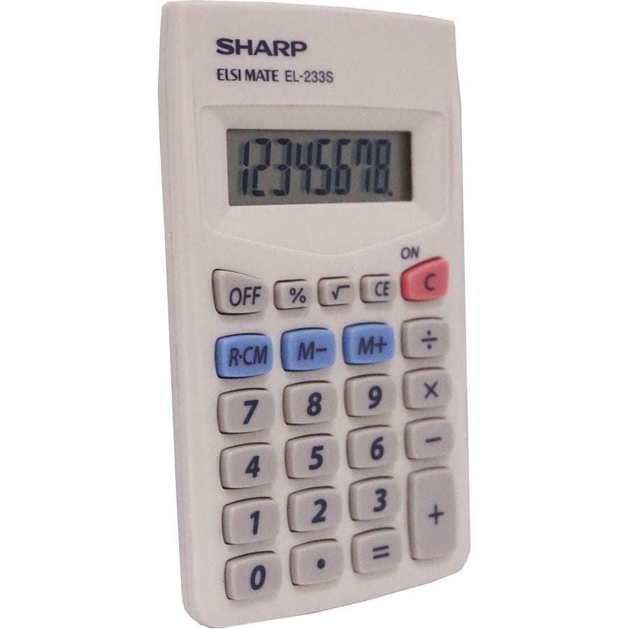Auto Power Off, 3-Key Memory - 8 Digits - LCD - Battery Powered - 0.3" Height x 2.4" Width x 4.1" Depth - White - Plastic - 1 Each