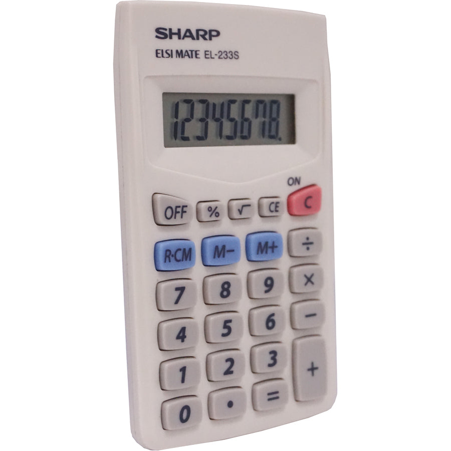 Auto Power Off, 3-Key Memory - 8 Digits - LCD - Battery Powered - 0.3" Height x 2.4" Width x 4.1" Depth - White - Plastic - 1 Each