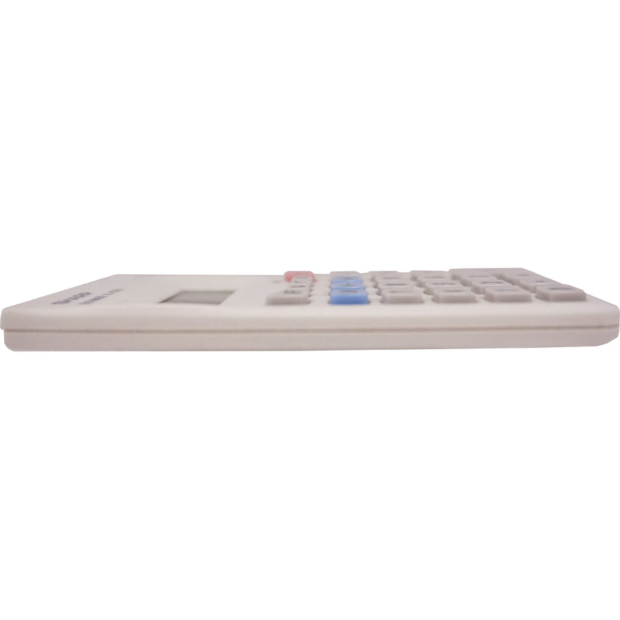 Auto Power Off, 3-Key Memory - 8 Digits - LCD - Battery Powered - 0.3" Height x 2.4" Width x 4.1" Depth - White - Plastic - 1 Each