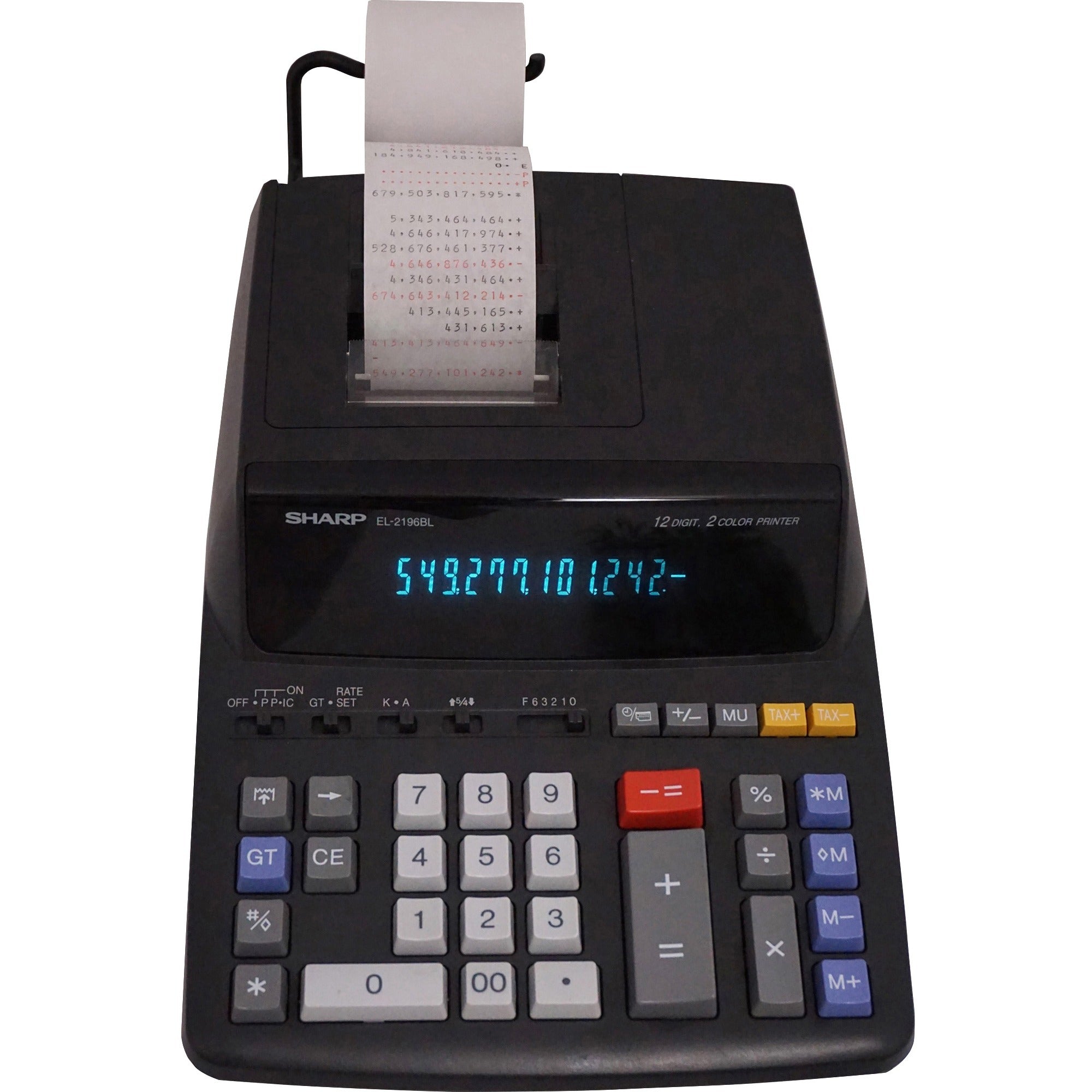 3.7 lps - Independent Memory, Sign Change, Backspace Key, Double Zero - AC Supply Powered - 3.1" Height x 8.7" Width x 12.9" Depth - Black - 1 Each