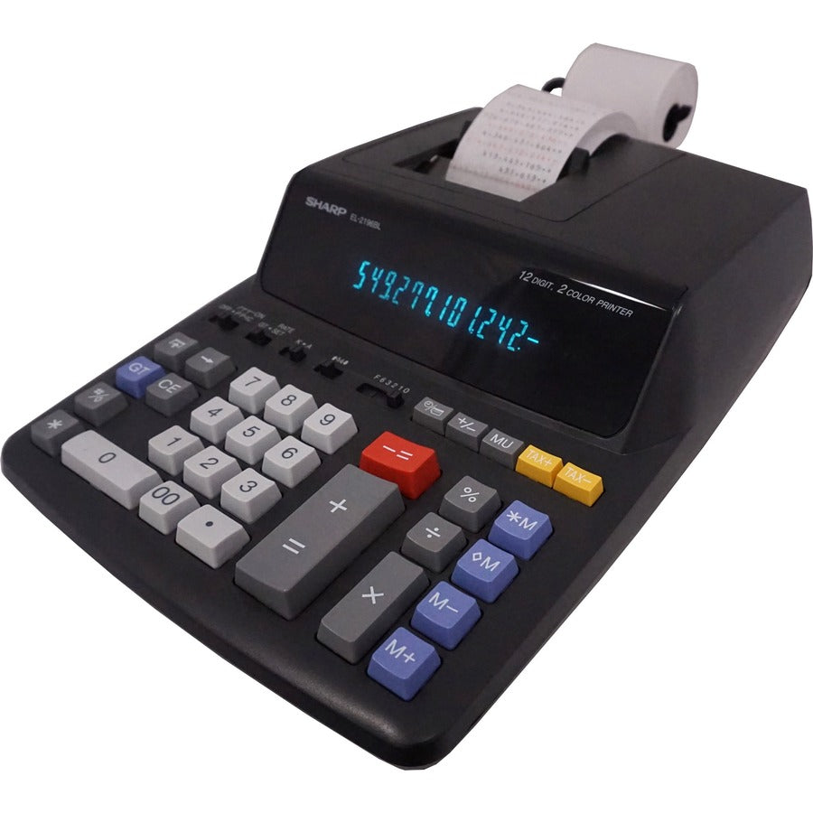 3.7 lps - Independent Memory, Sign Change, Backspace Key, Double Zero - AC Supply Powered - 3.1" Height x 8.7" Width x 12.9" Depth - Black - 1 Each