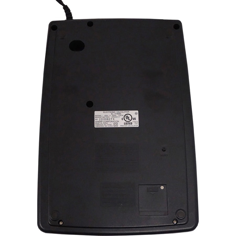 3.7 lps - Independent Memory, Sign Change, Backspace Key, Double Zero - AC Supply Powered - 3.1" Height x 8.7" Width x 12.9" Depth - Black - 1 Each