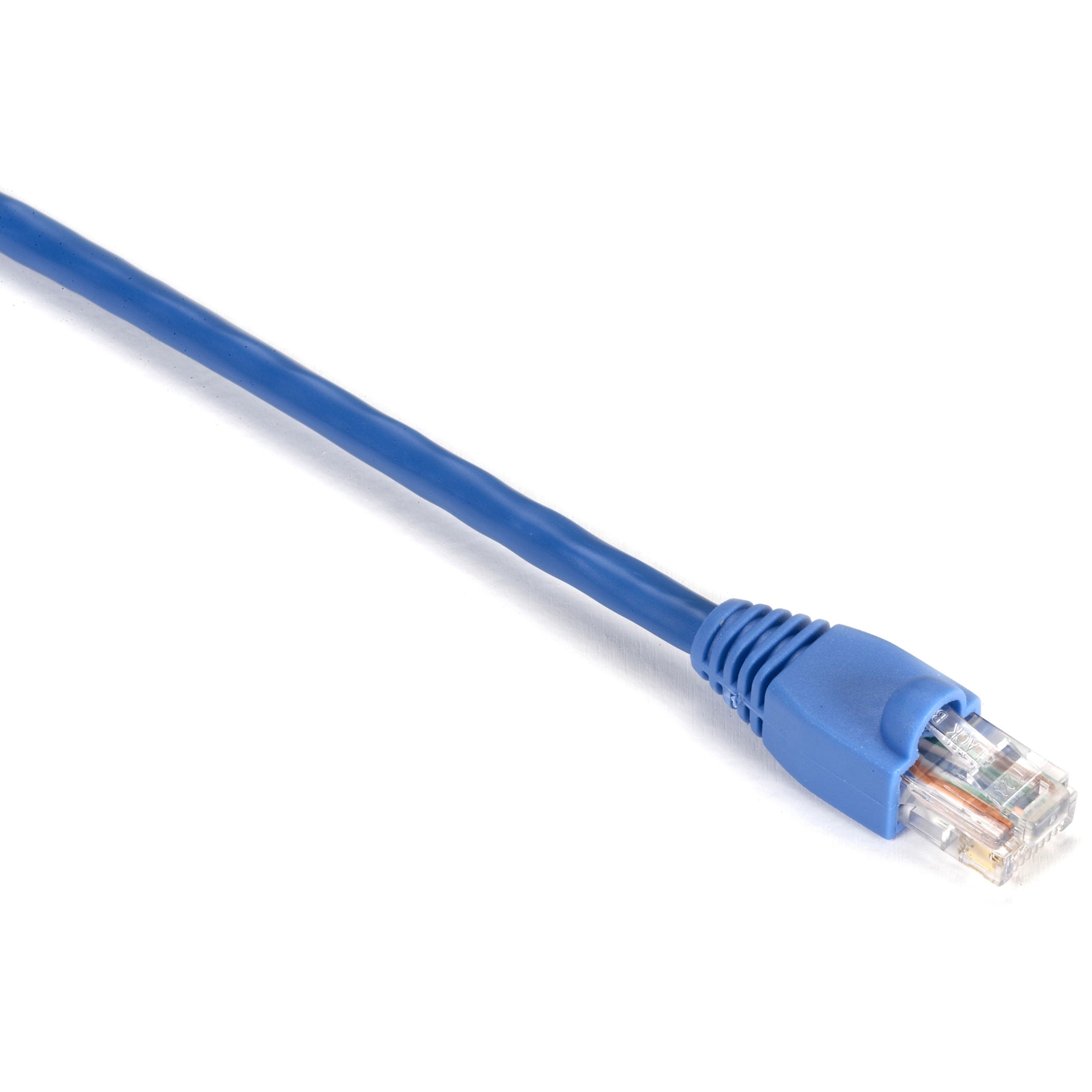 Black Box GigaBase Cat.5e UTP Patch Network Cable, 1 ft, RJ-45 Male/Male, 24 AWG, Gold Plated Contacts, Snagless Boot, Blue, 1 Each