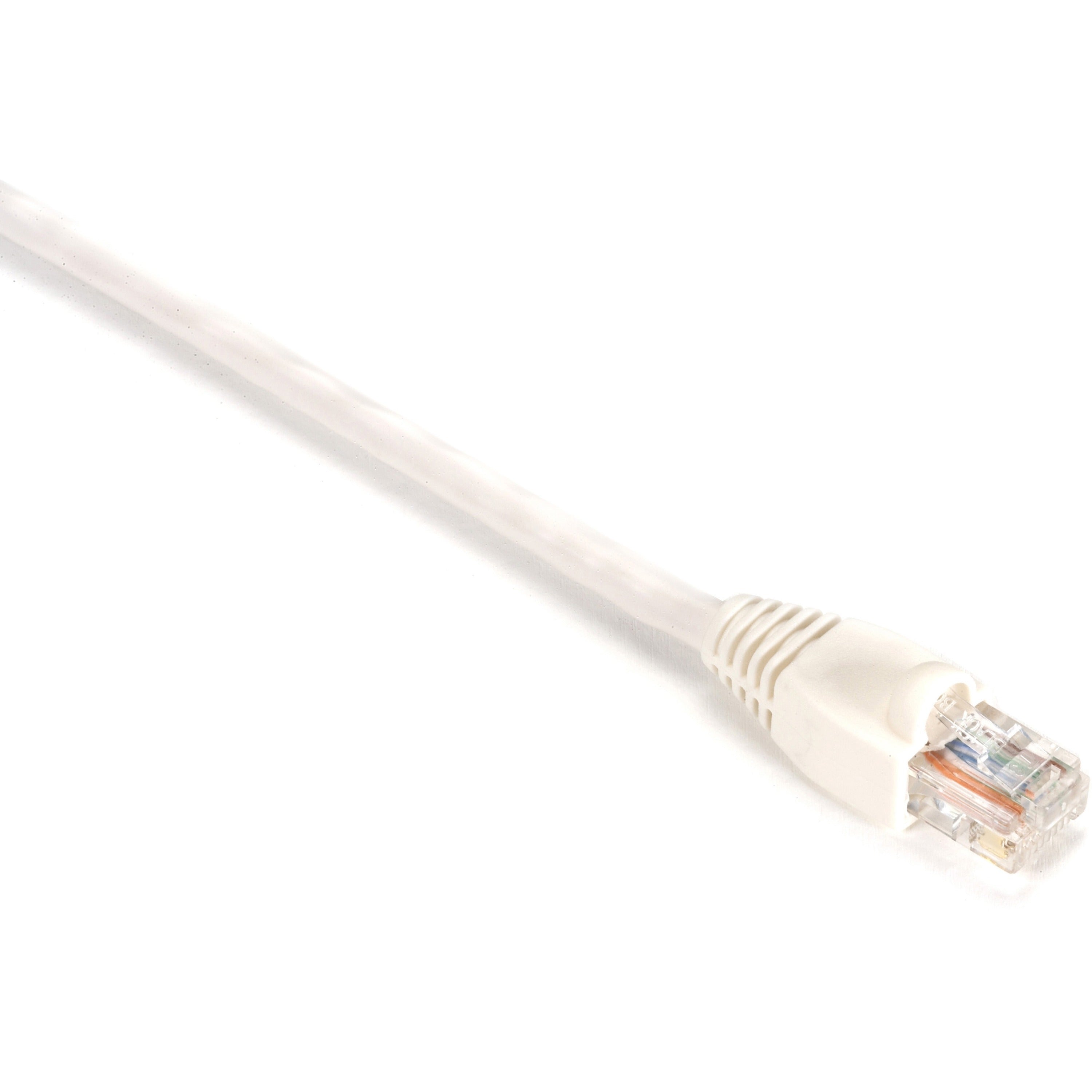 Black Box GigaBase Cat.5e UTP Patch Network Cable, 1 ft, RJ-45 Male/Male, 24 AWG, Gold Plated Contacts, Snagless Boot, White, 1 Each
