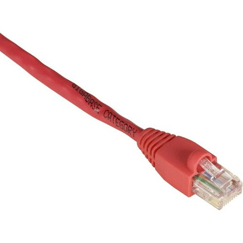 Black Box GigaBase Cat.5e UTP Patch Network Cable, 20 ft, RJ-45 Male/Male, Gold Plated Contacts, 24 AWG, Snagless Boot, Red, 1 Each