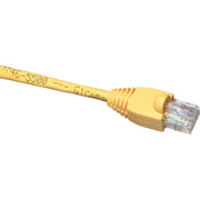 Black Box GigaBase Cat.5e UTP Patch Network Cable, 3 ft, RJ-45 Male/Male, Gold Plated Contacts, 24 AWG, Snagless Boot, Yellow, 1 Each