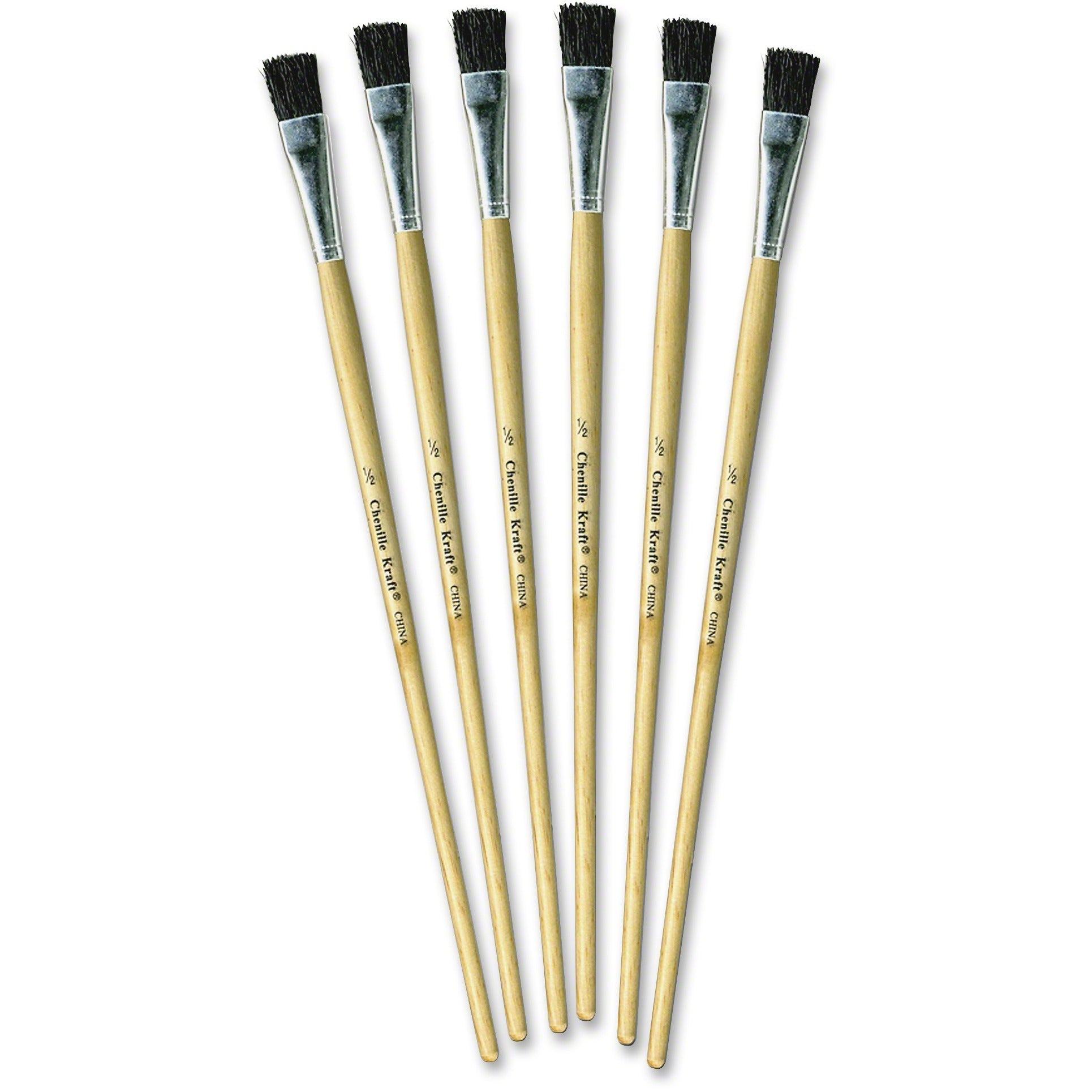 Chenille Kraft Long Handle Easel Brushes; 6/Set