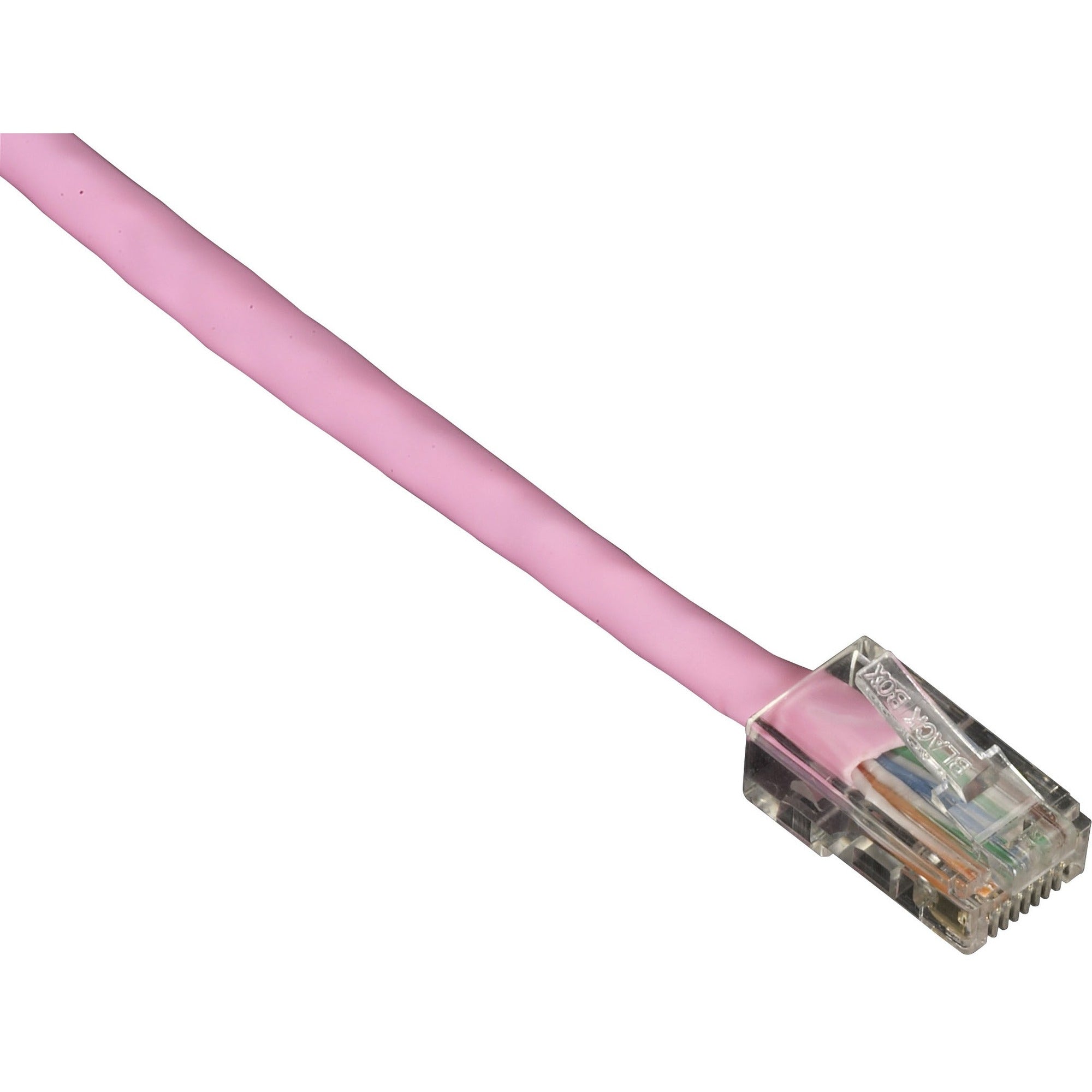 Black Box GigaBase Cat.5e UTP Patch Network Cable - 2 ft Category 5e Network Cable for Patch Panel, Wallplate, Network Device - First End: 1 x RJ-45 Network - Male - Second End: 1 x RJ-45 Network - Male - Patch Cable - CM - 24 AWG - Pink - 1 Each