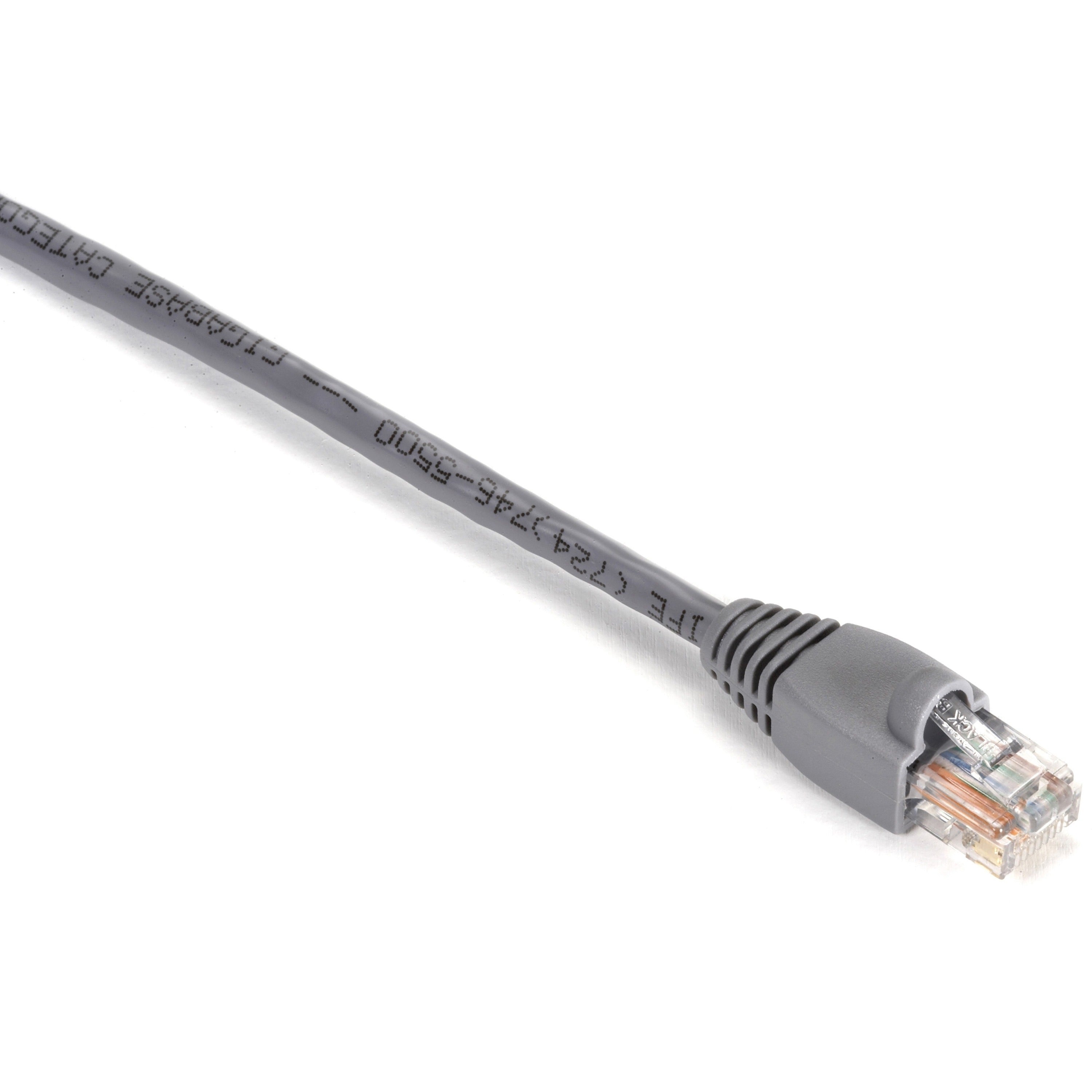 Black Box GigaBase Cat.5e UTP Patch Network Cable, 1 ft, RJ-45 Male/Male, 24 AWG, Gold Plated Contacts, Snagless Boot, Gray, 1 Each