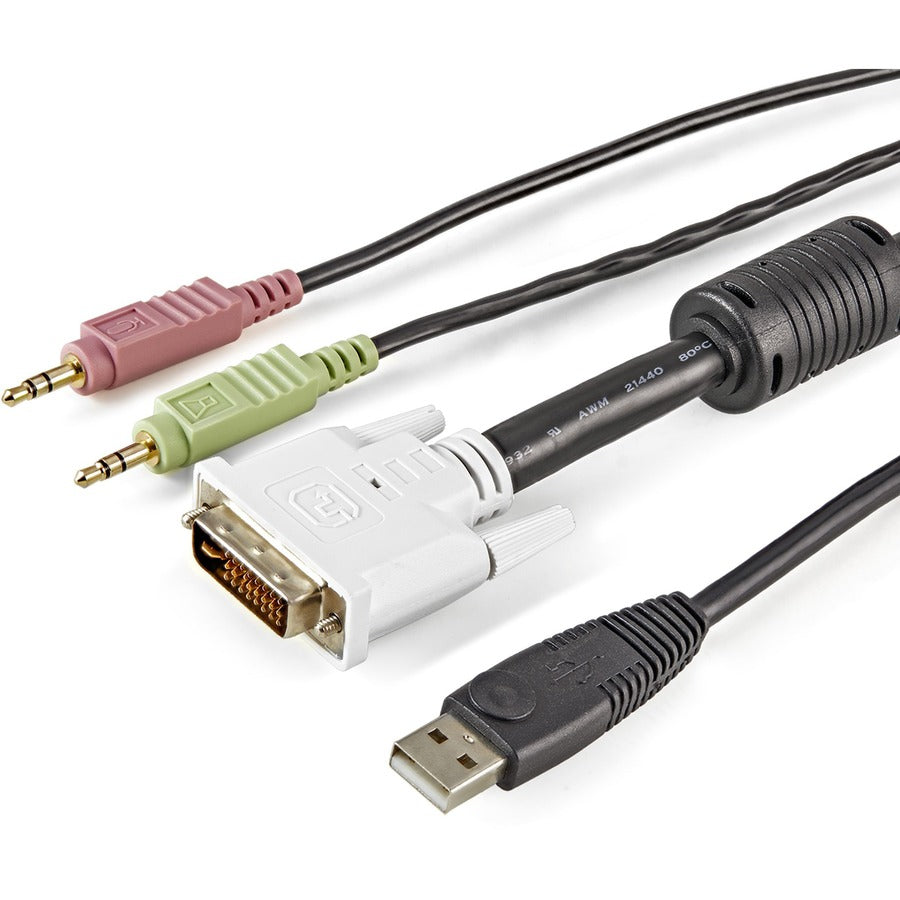 StarTech.com 6 ft 4-in-1 USB DVI KVM Cable with Audio and Microphone