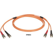 Black Box Fiber Optic Duplex Patch Network Cable - 3.20 ft Fiber Optic Network Cable for Network Device - First End: 2 x ST Network - Male - Second End: 2 x ST Network - Male - Patch Cable - OFNR - Orange - 1 Each