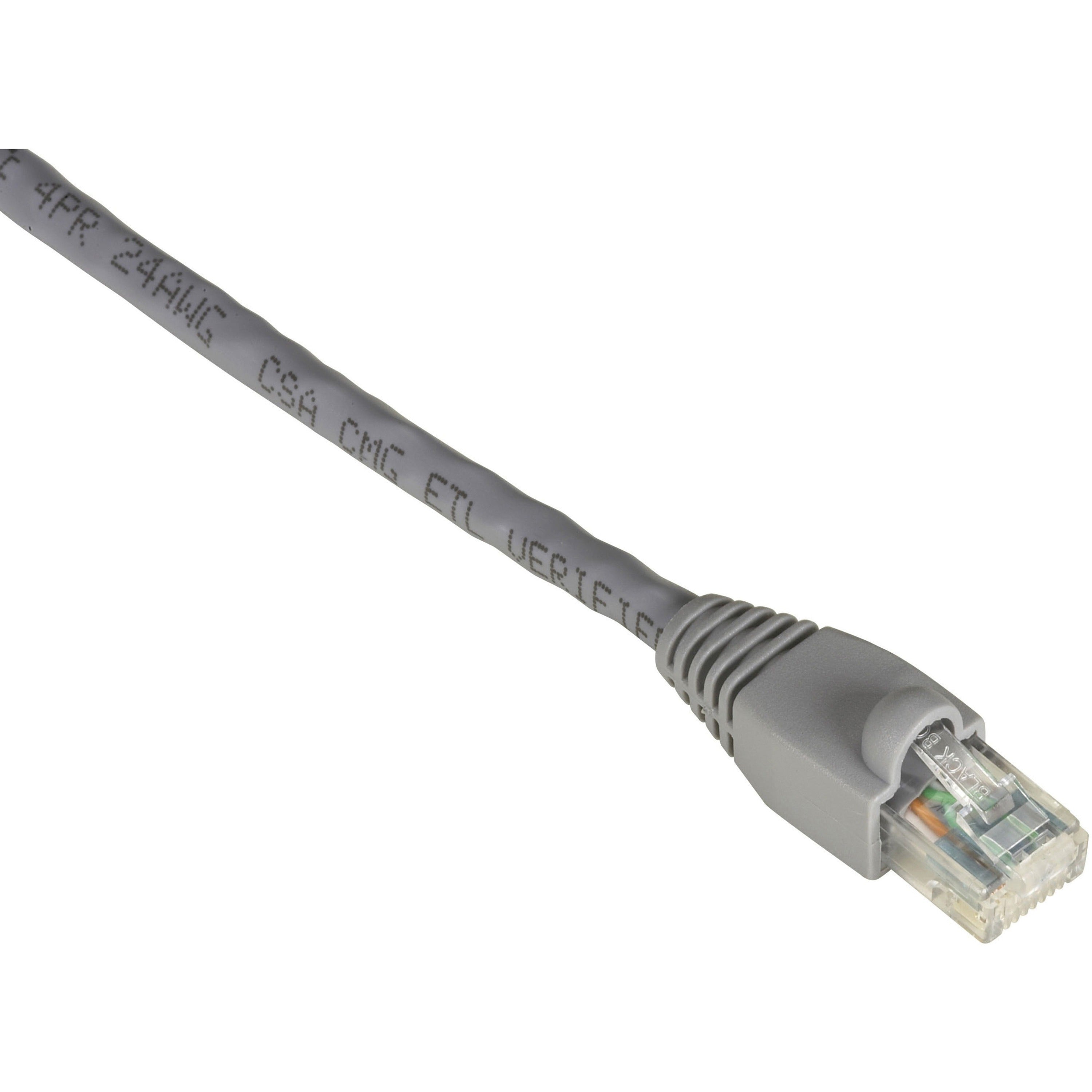 Black Box GigaTrue Cat6 UTP Patch Network Cable, 3 ft, RJ-45 Male/Male, 24 AWG, Gold Plated Contacts, Snagless Boot, Gray, 1 Each