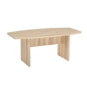OfficeSource  Boat Shaped Conference Table with Slab Base - 72" - American Elm