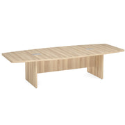 OfficeSource  Boat Shaped Conference Table with Slab Base - 95" - American Elm
