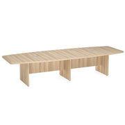 OfficeSource  Boat Shaped Conference Table with Slab Base - 145" - American Elm