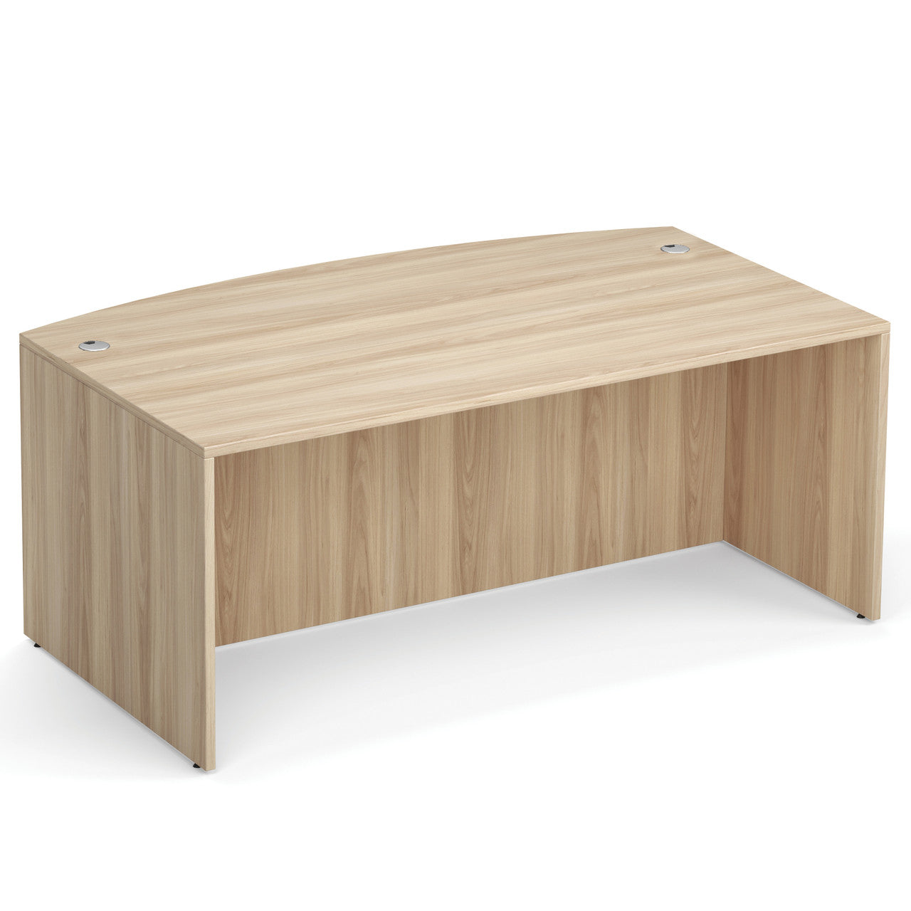 OfficeSource Laminate 71"W Bow Front Desk Shell - American Elm