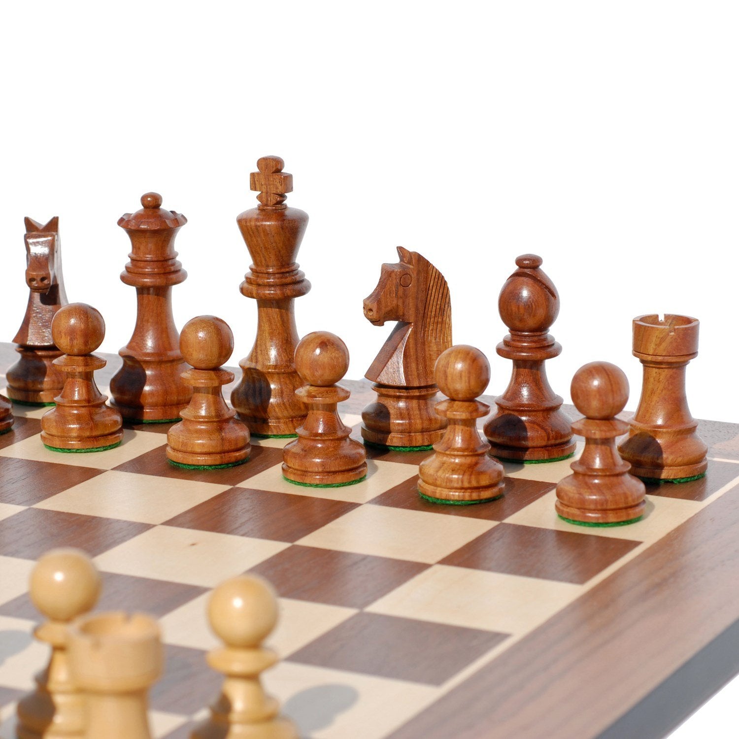 Grand Staunton Chess Set & Wooden Box – Tournament Size Weighted Pieces & Walnut Board – 19 in