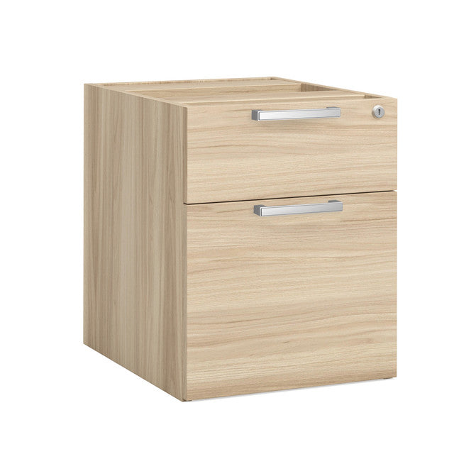 OfficeSource Laminate 2 Drawer Hanging Pedestal - Box/File - 15.5"W x 19"D - American Elm