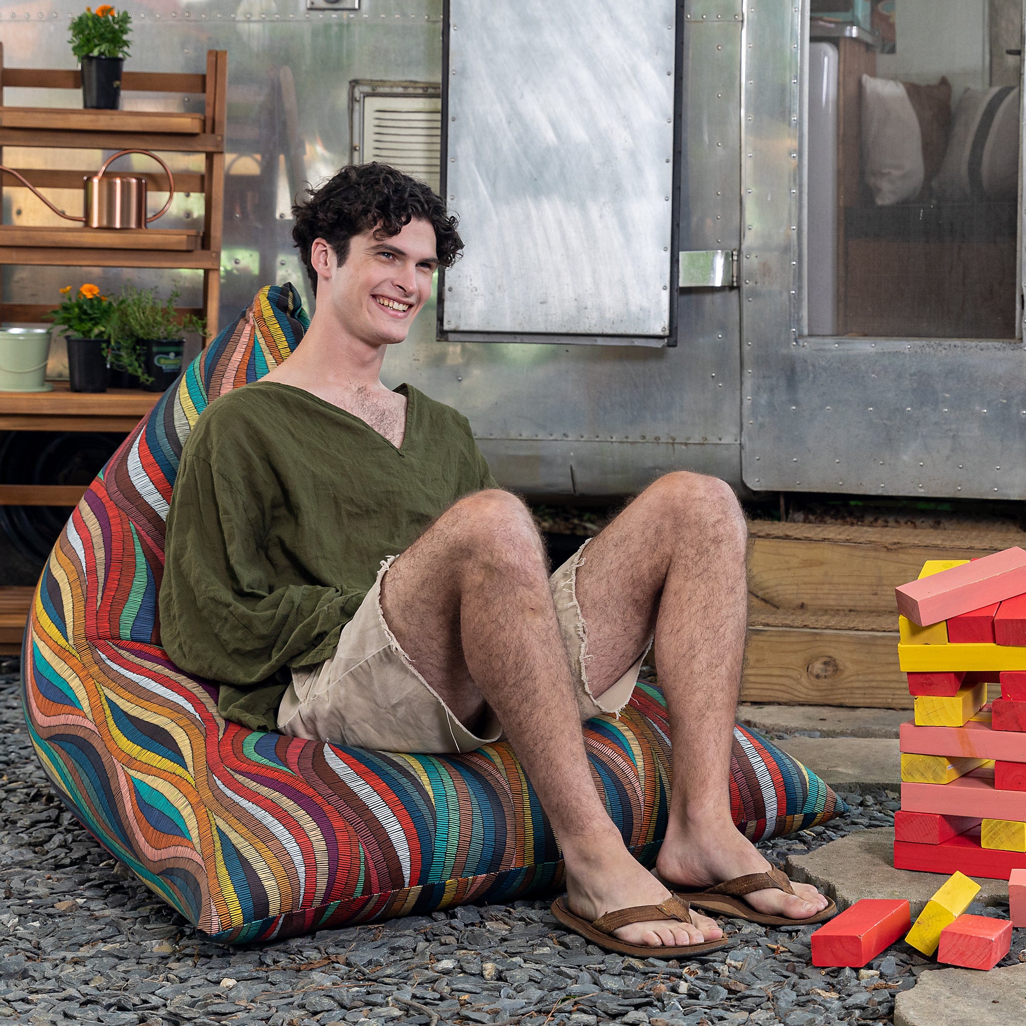 Jaxx Twist Outdoor Bean Bag Chair, Kenyan Ropes