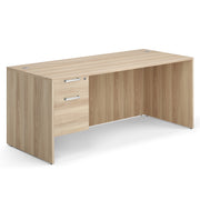 OfficeSource OS Laminate Collection Single 3/4 Pedestal Desk - 71" x 30" - American Elm