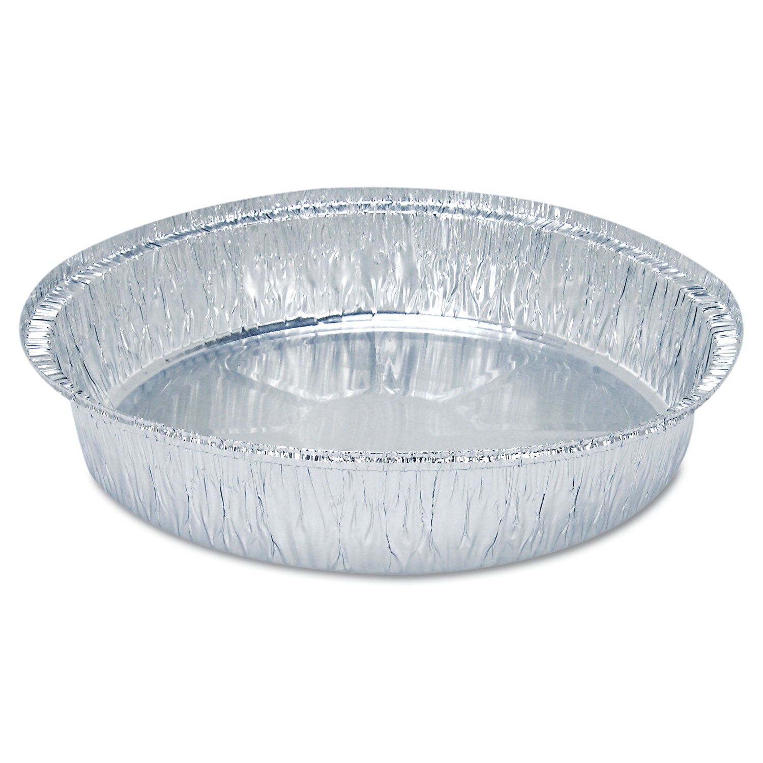 Round Aluminum Container with Lid, 48 oz, 9" Diameter, Silver, 500/Carton