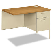 29.5" Height x 42" Width x 24" Depth - Total Drawer(s): 5 - Single Pedestal on Right Side - Square Edge - Material: Steel - Finish: Harvest Laminate, Putty - 1 Each