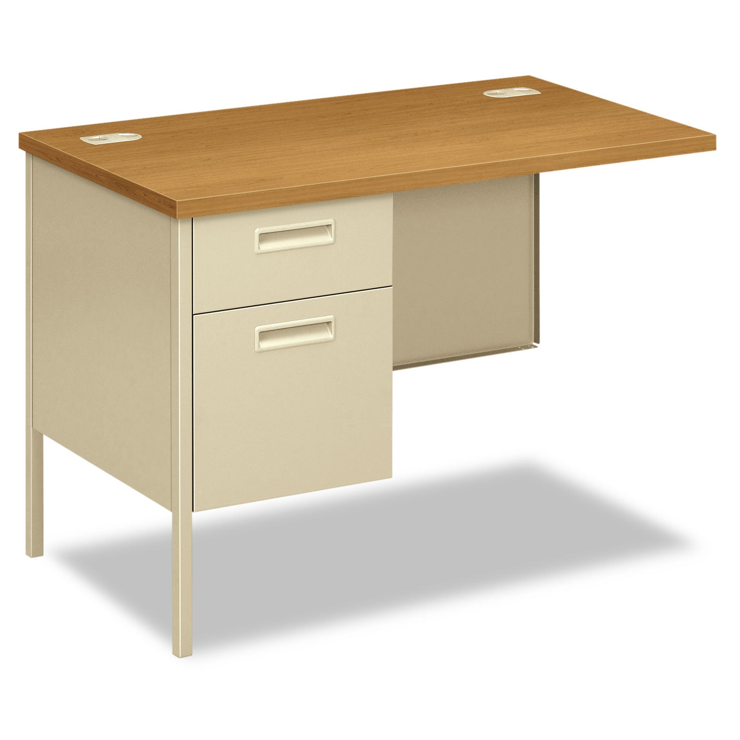 HON Metro Classic HP3236L Return, 2 Drawers, Left Pedestal, Square Edge, Harvest/Putty Finish, 29.5" H x 42" W x 24" D, 1 Each