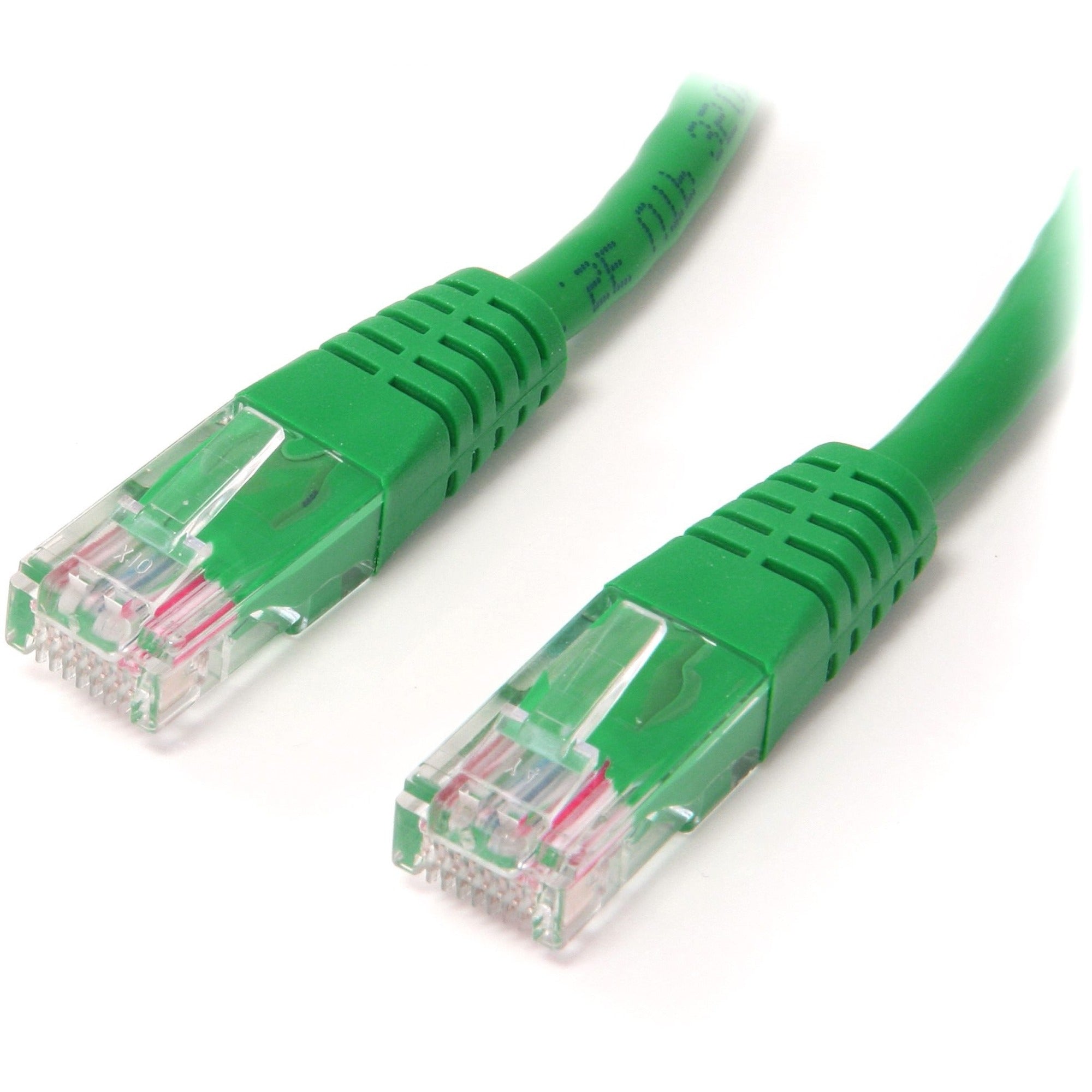 StarTech.com Cat. 5E UTP Patch Cable, 3 ft, RJ-45 Male/Male, 24 AWG, Gold Plated Contacts, Green, 1 Each